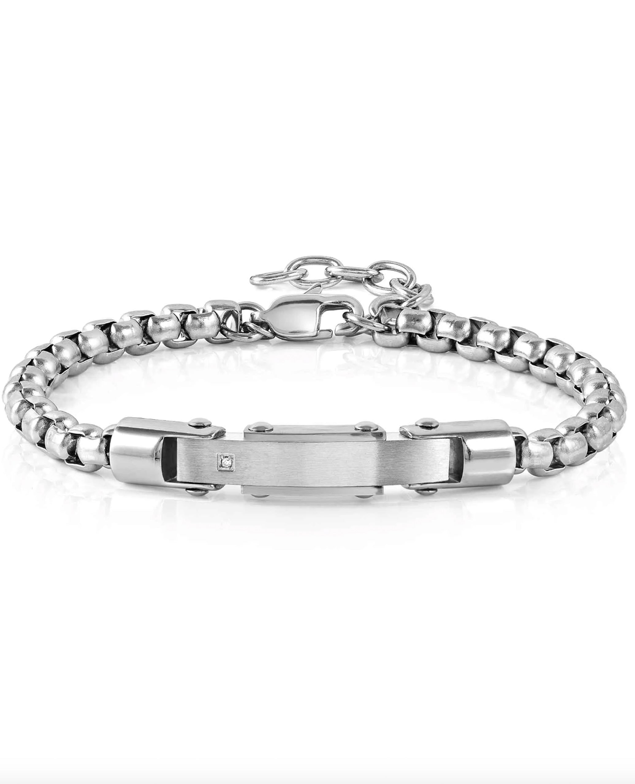 Nomination 028321/001 Strong Bracelet Stainless Steel with Diamond and Adjustable Length