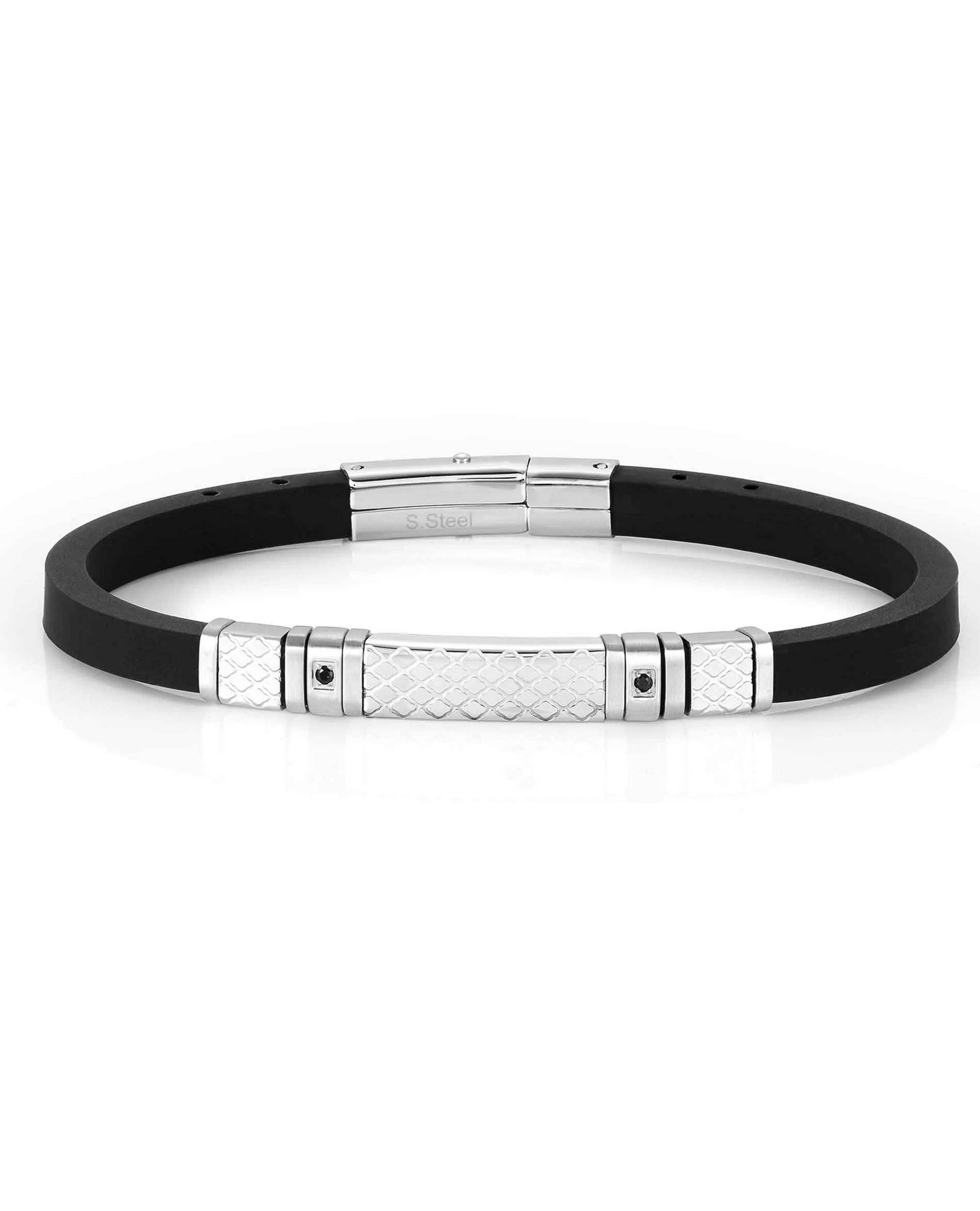 Nomination 028809/001 Steel "City" Black Rubber Bracelet