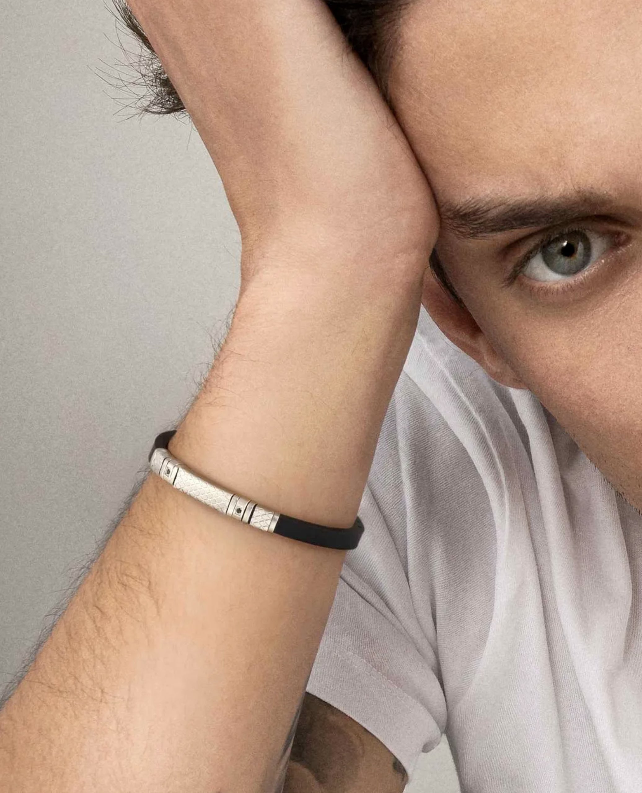 Nomination 028809/001 Steel "City" Black Rubber Bracelet
