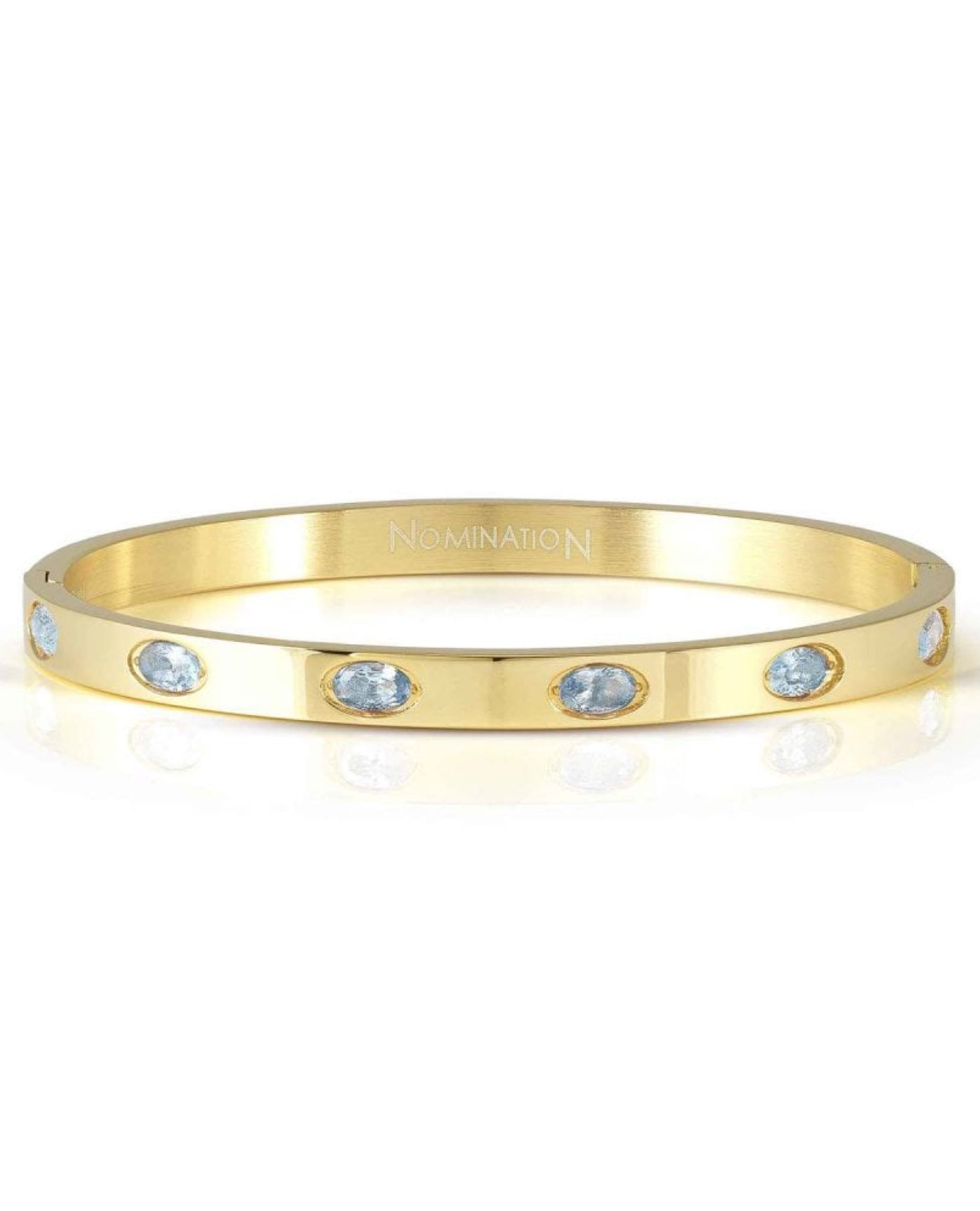 Nomination 029518/022 Pretty Bangles Light Blue Oval CZ with Yellow Gold Finish