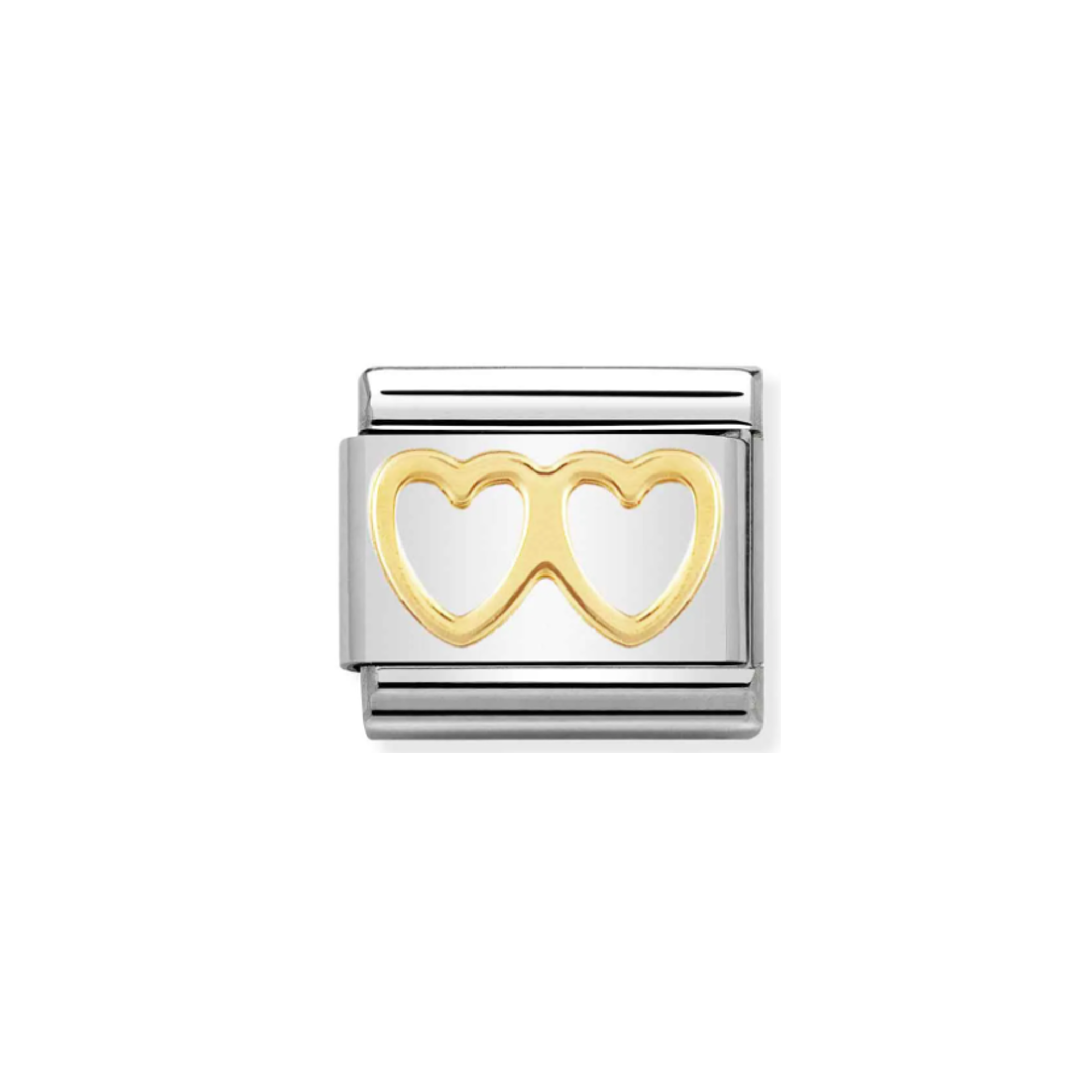 Nomination Composable 030116/03 Double Heart Link
