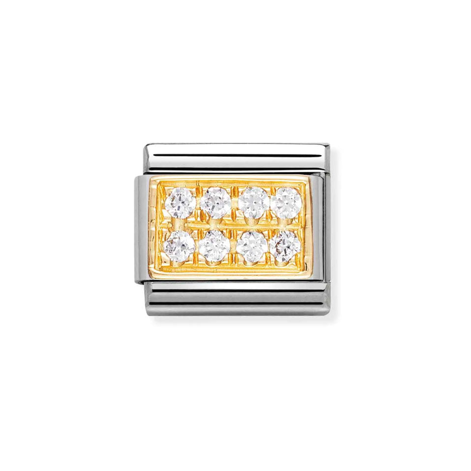 Nomination Composable 030314/01 Classic Pave 18K Gold and Cubic Zirconia