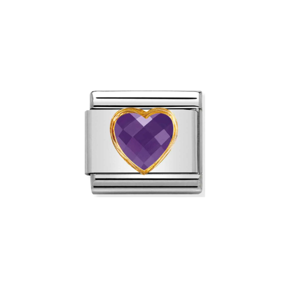 Nomination Composable 030610/001 Purple Heart Faceted CZ