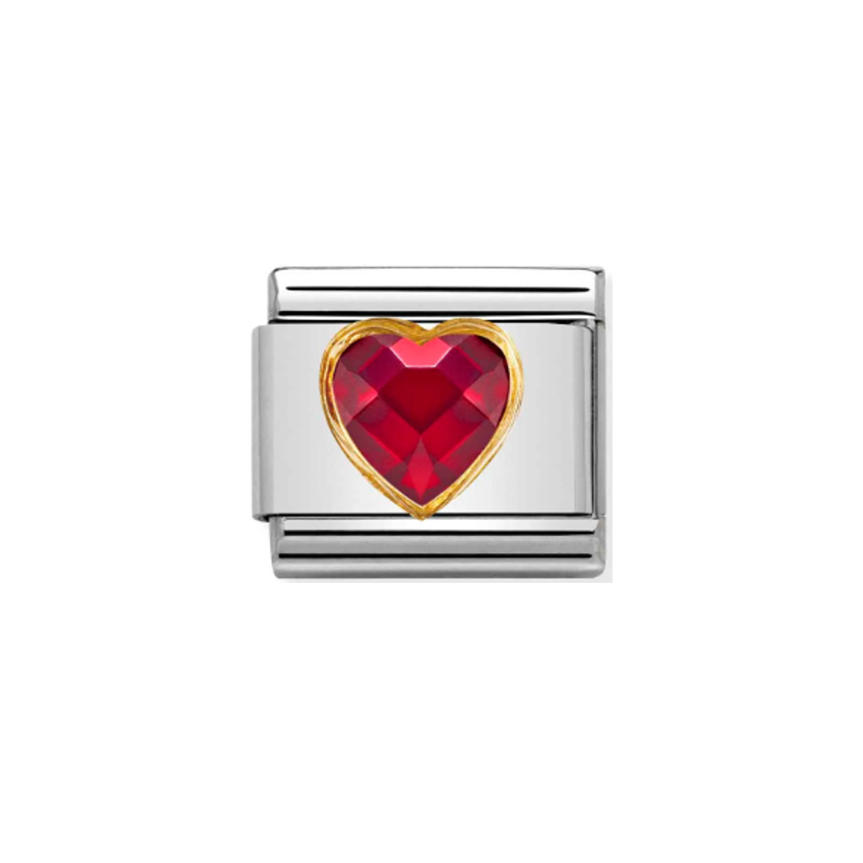 Nomination Composable 030610/005 Red Heart Faceted CZ
