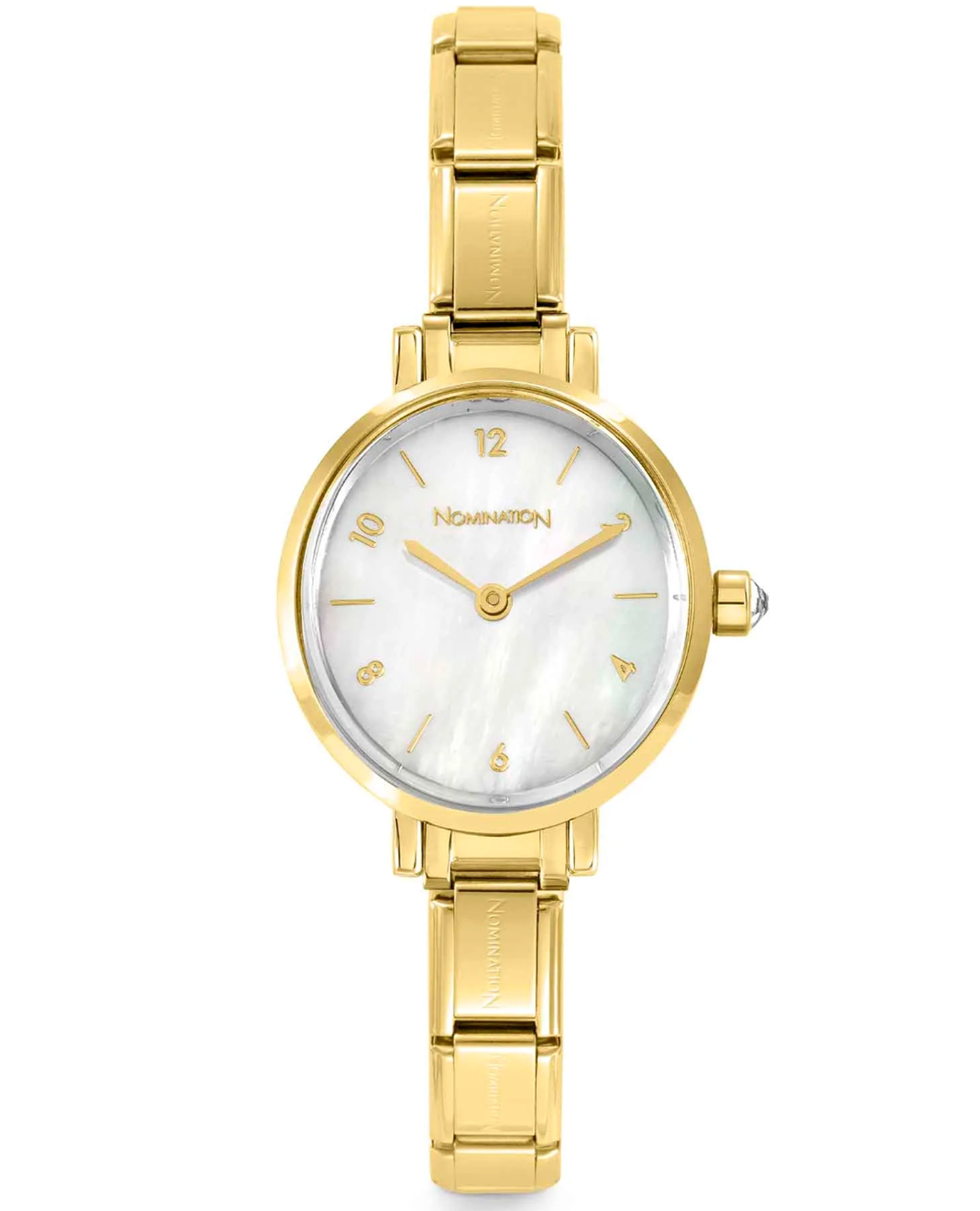 Nomination 076041/008 Paris Yellow Gold Oval Watch with Mother of Pearl