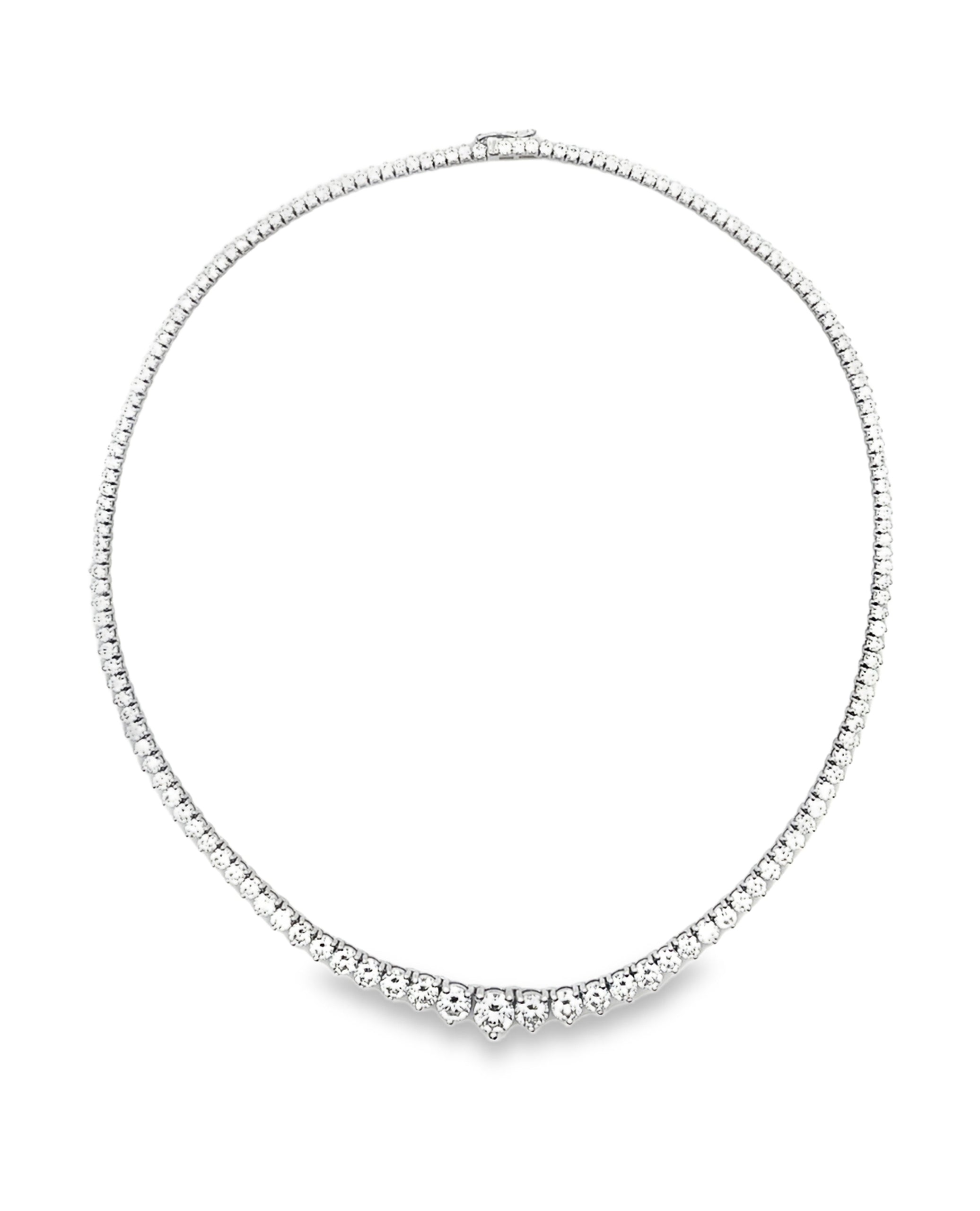 14K White Gold Lab Grown Tennis Necklace