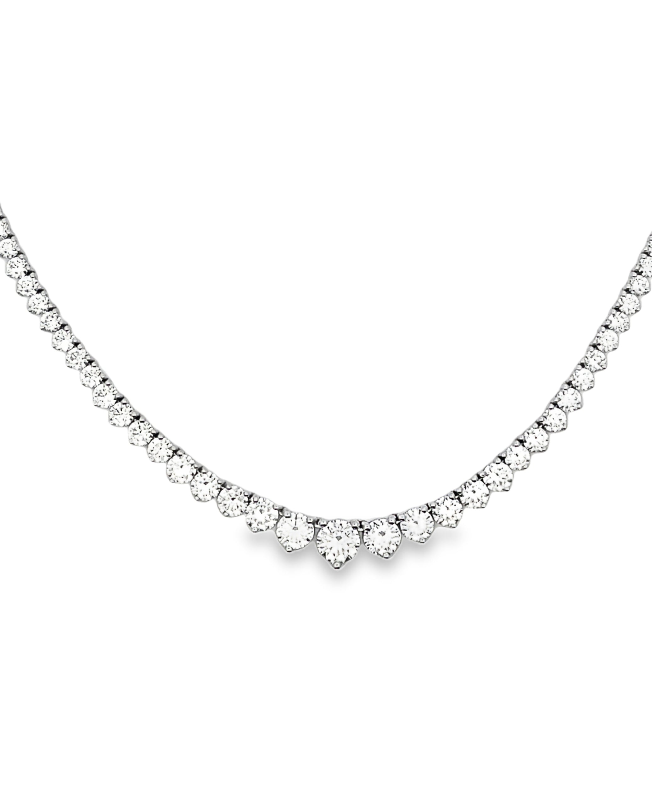 14K White Gold Lab Grown Tennis Necklace
