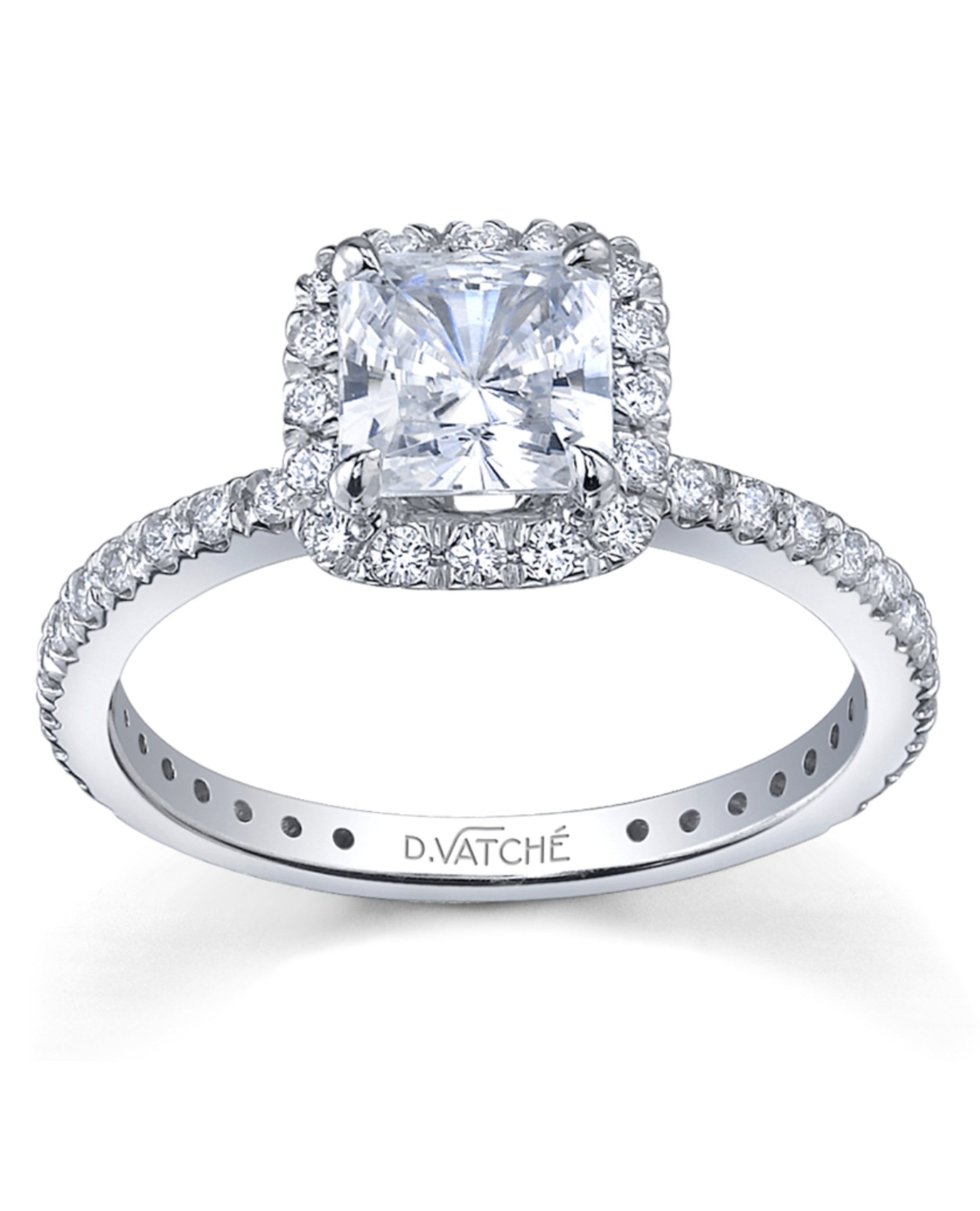 Designs by Vatche #1002 Platinum Engagement Ring Setting with 46 Round Diamonds