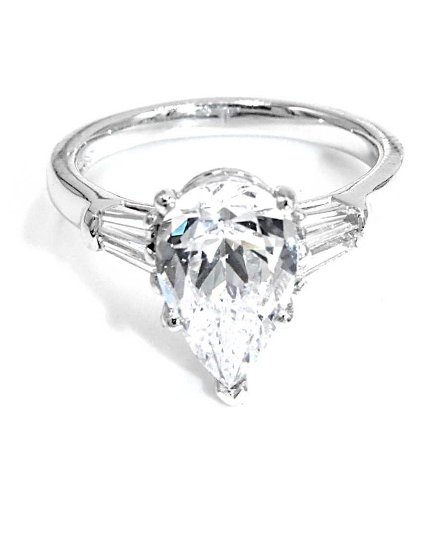 Platinum Ring with Baguette Diamonds