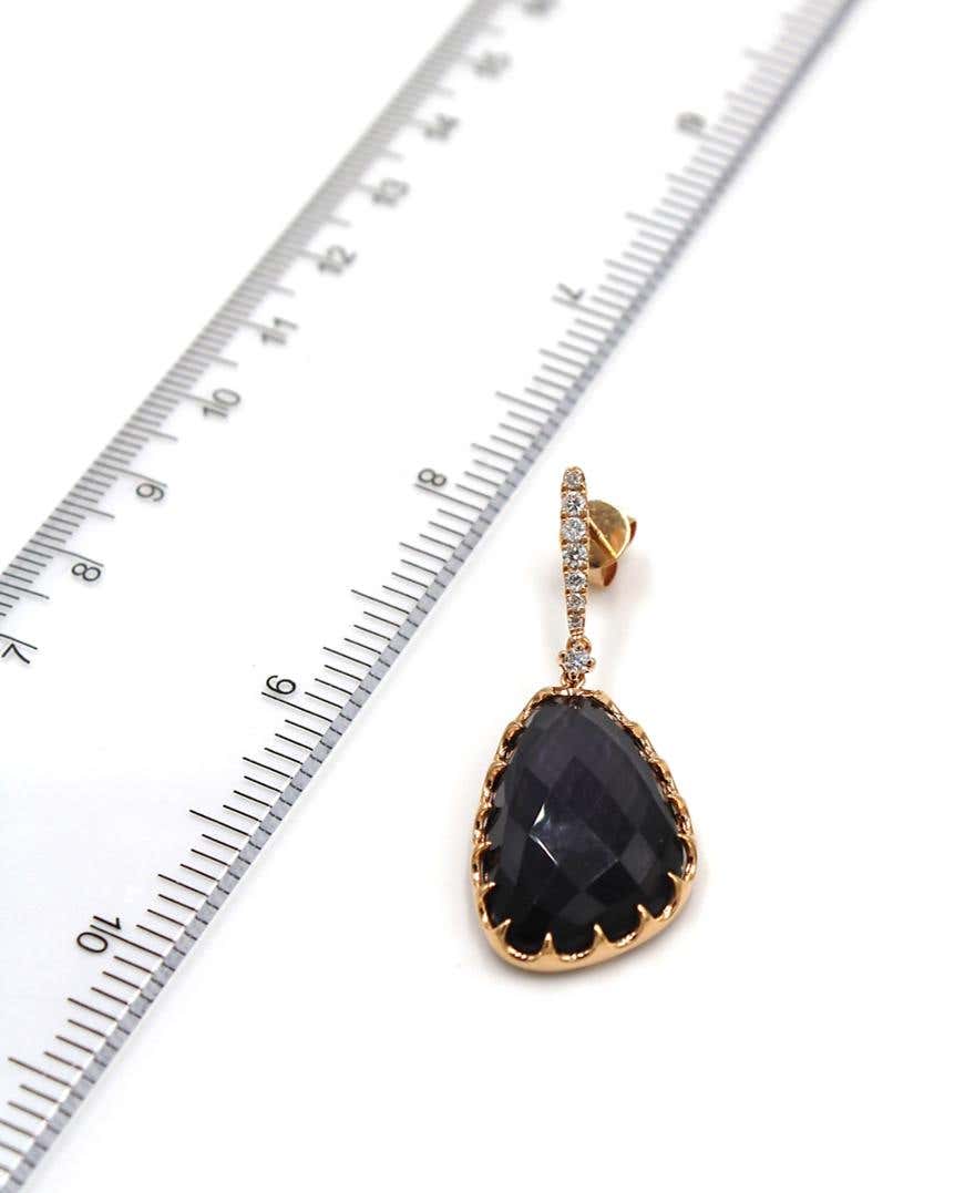 Doves 18K Rose Gold Earrings with Amethyst Over Hematite