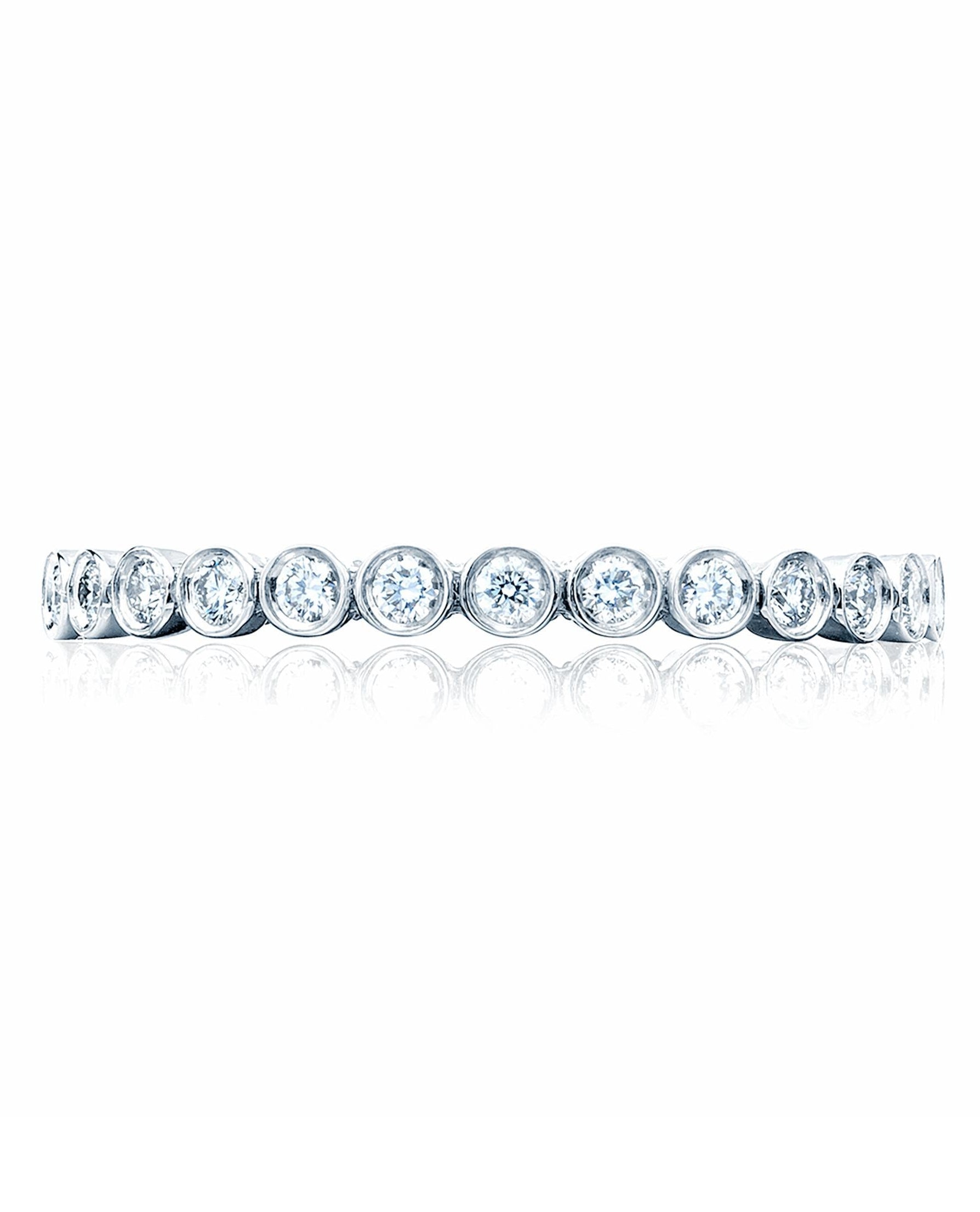 Tacori 18K White Gold 200-2 ET W Sculpted Crescent Eternity Ring Size 6.5 with Diamonds 0.38 Carats