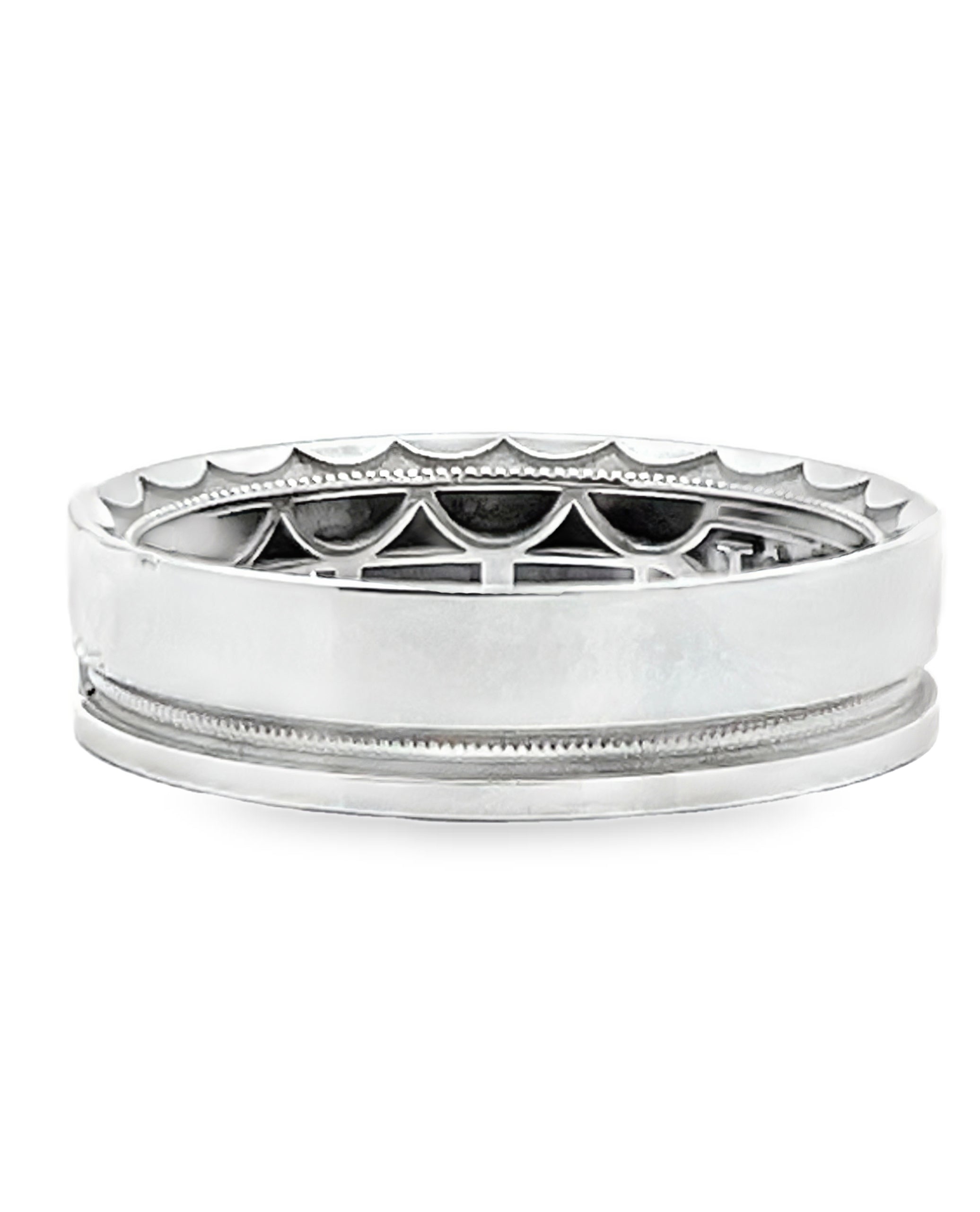 Tacori 108-6WD Men's Crescent Ring in 18K White Gold