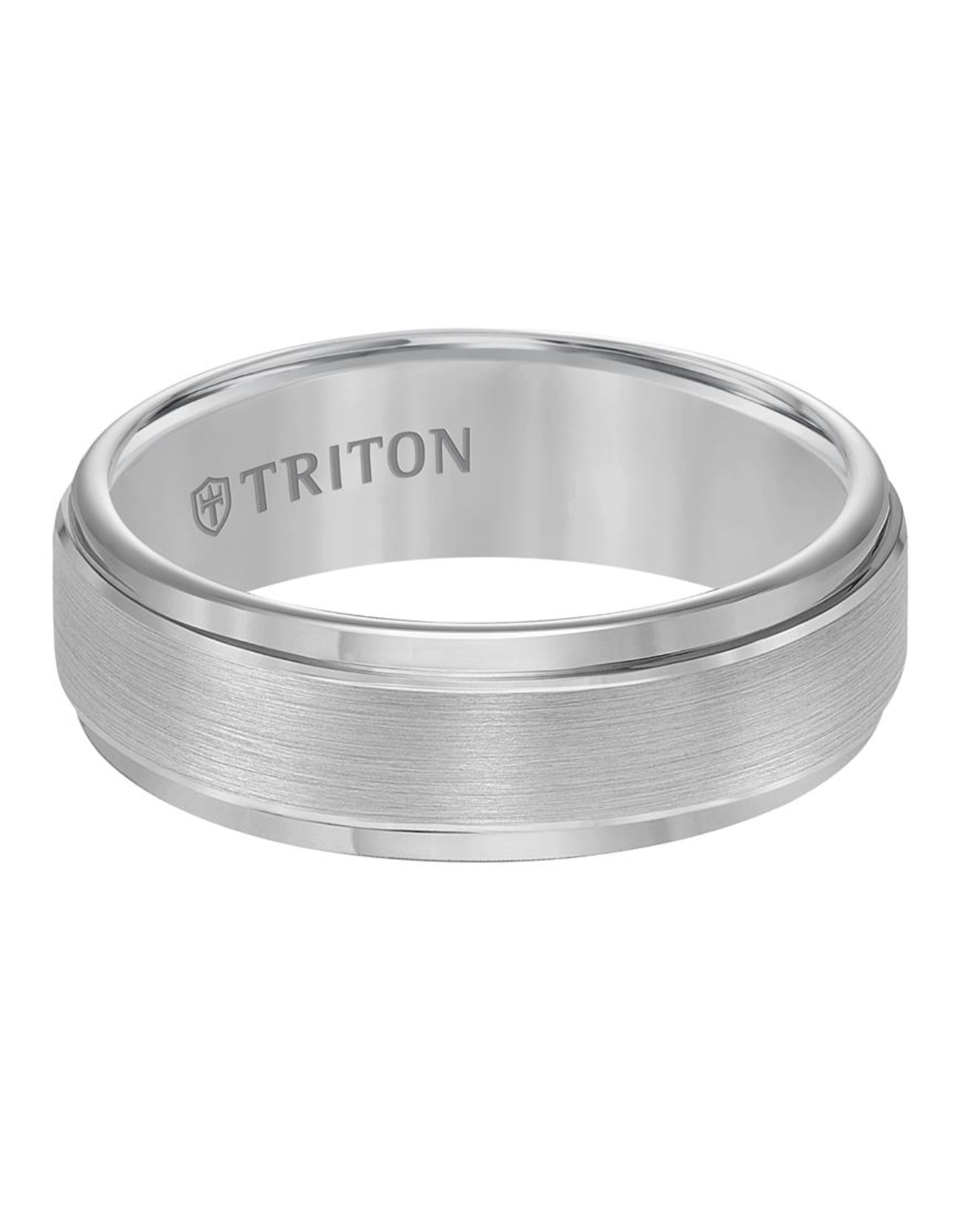 Triton 7mm Step Edge Brush Finish Classic Wedding Band