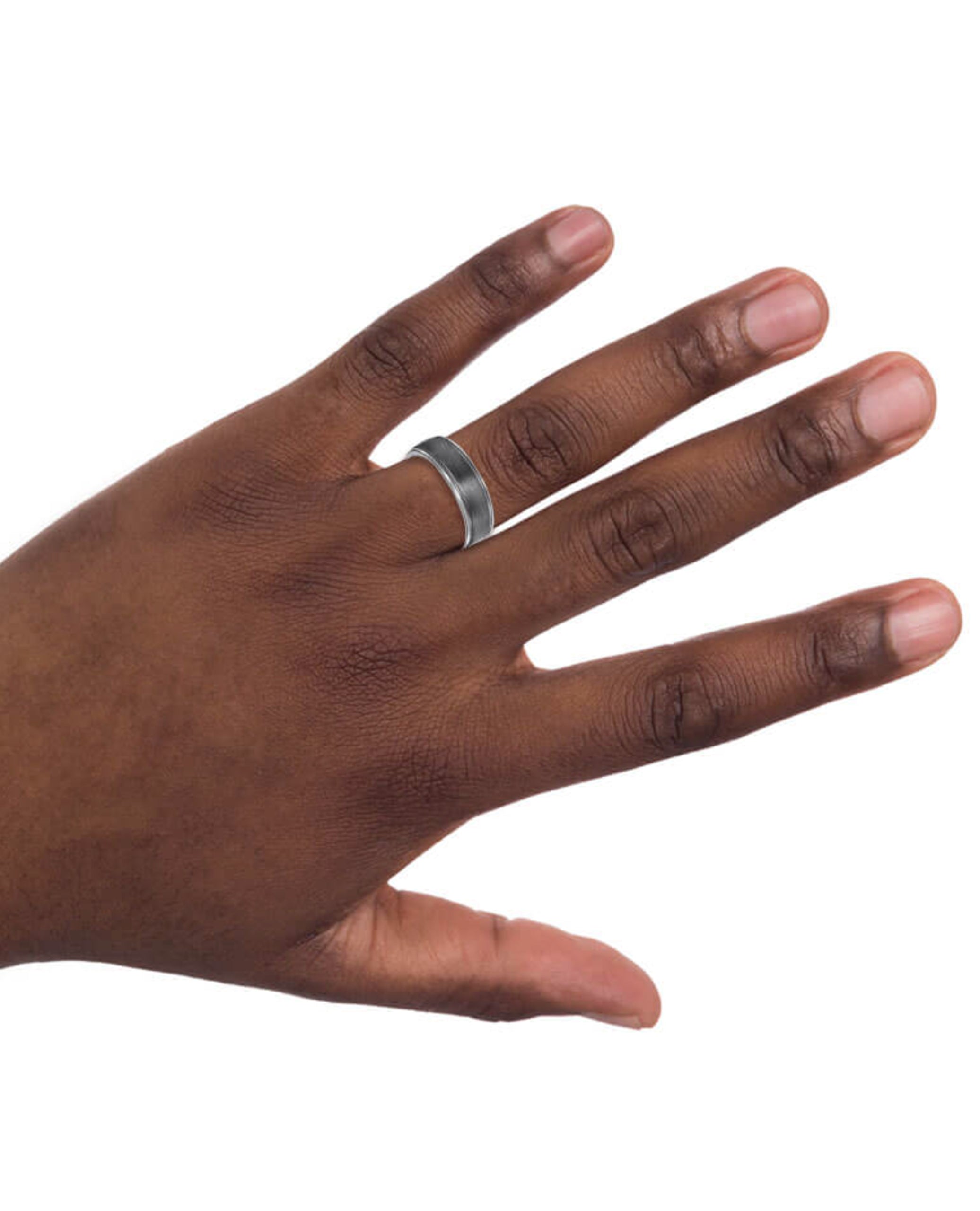 Triton 11-6155TA7-G.00 T89 Tantalum 7 Millimeter Ring - Crystalline Finish Dome with Edge Lines