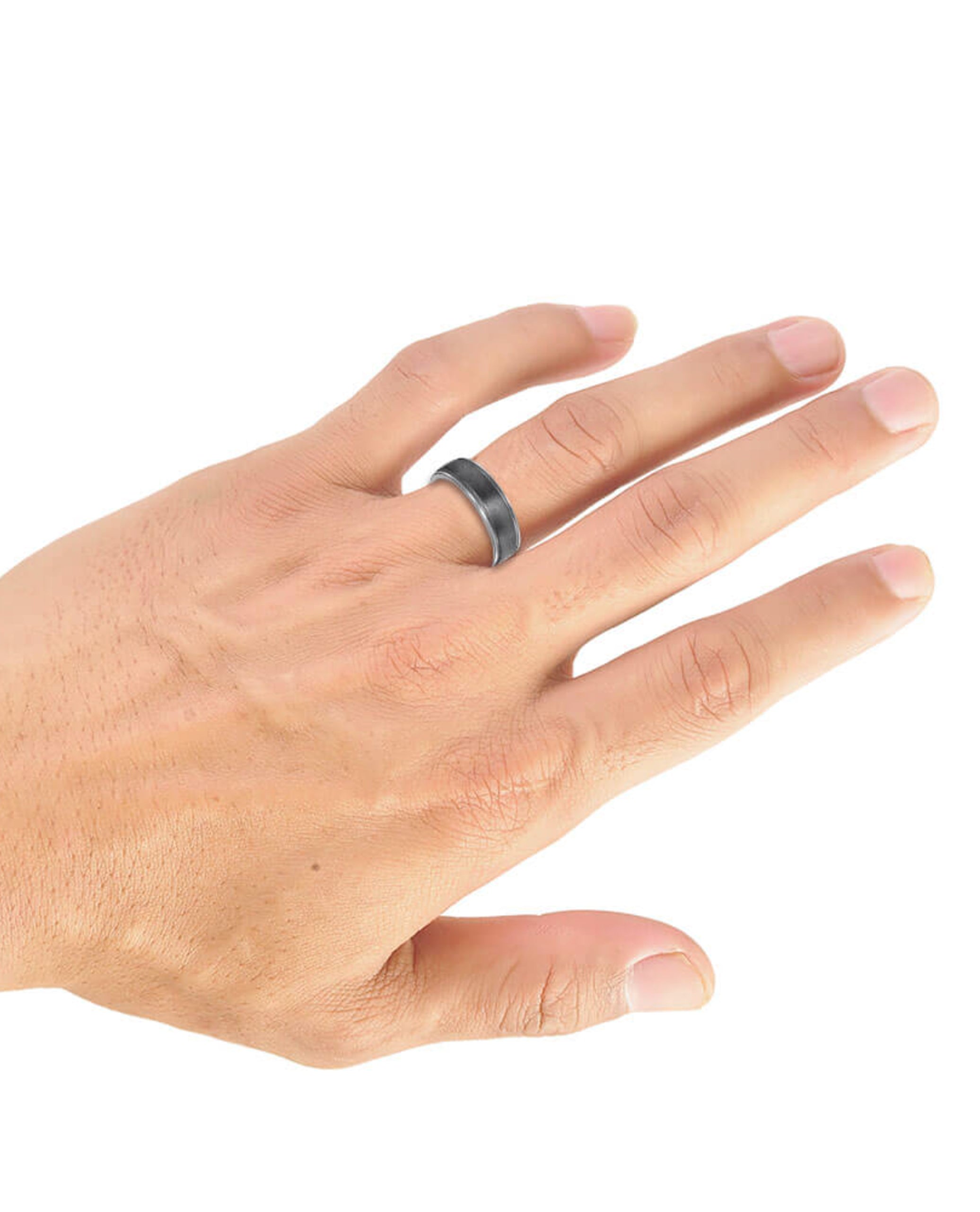 Triton T89 7MM Tantalum Ring - Crystalline Finish Dome with Edge Lines