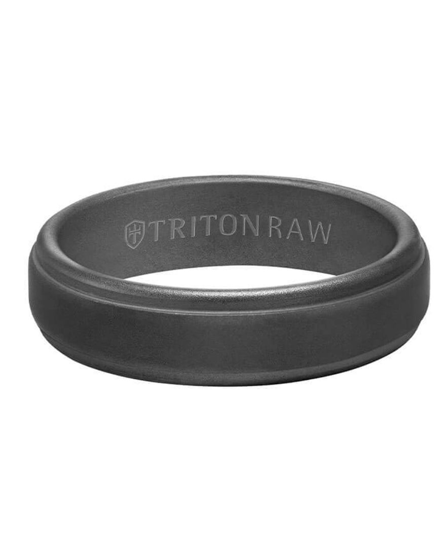 Triton "Raw" Collection 6MM Tungsten Black DLC Ring