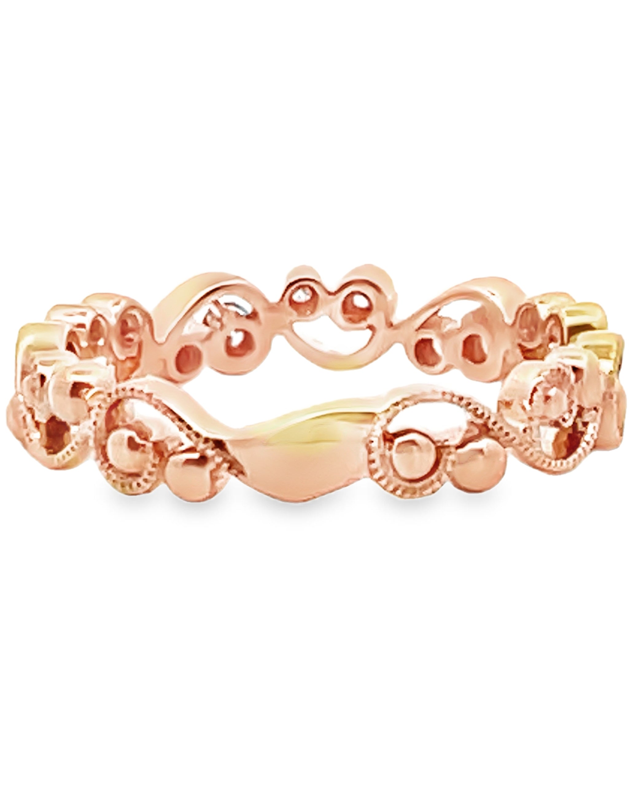 Kirk Kara K202R-B Angelique Diamond Eternity Ring with Filagree and Beading