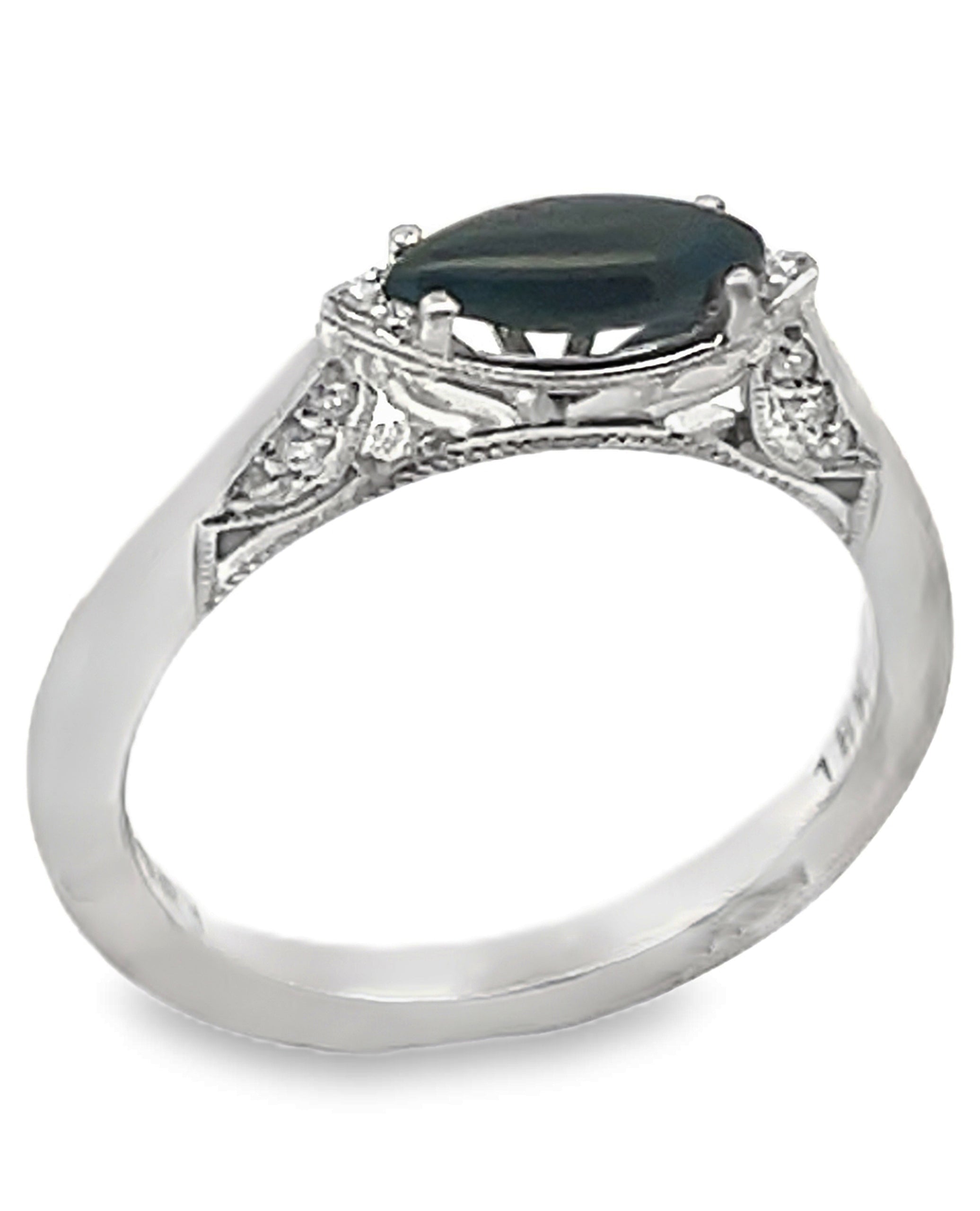 Tacori 2654 Simply Tacori 18k White Gold Ring with Black Onyx