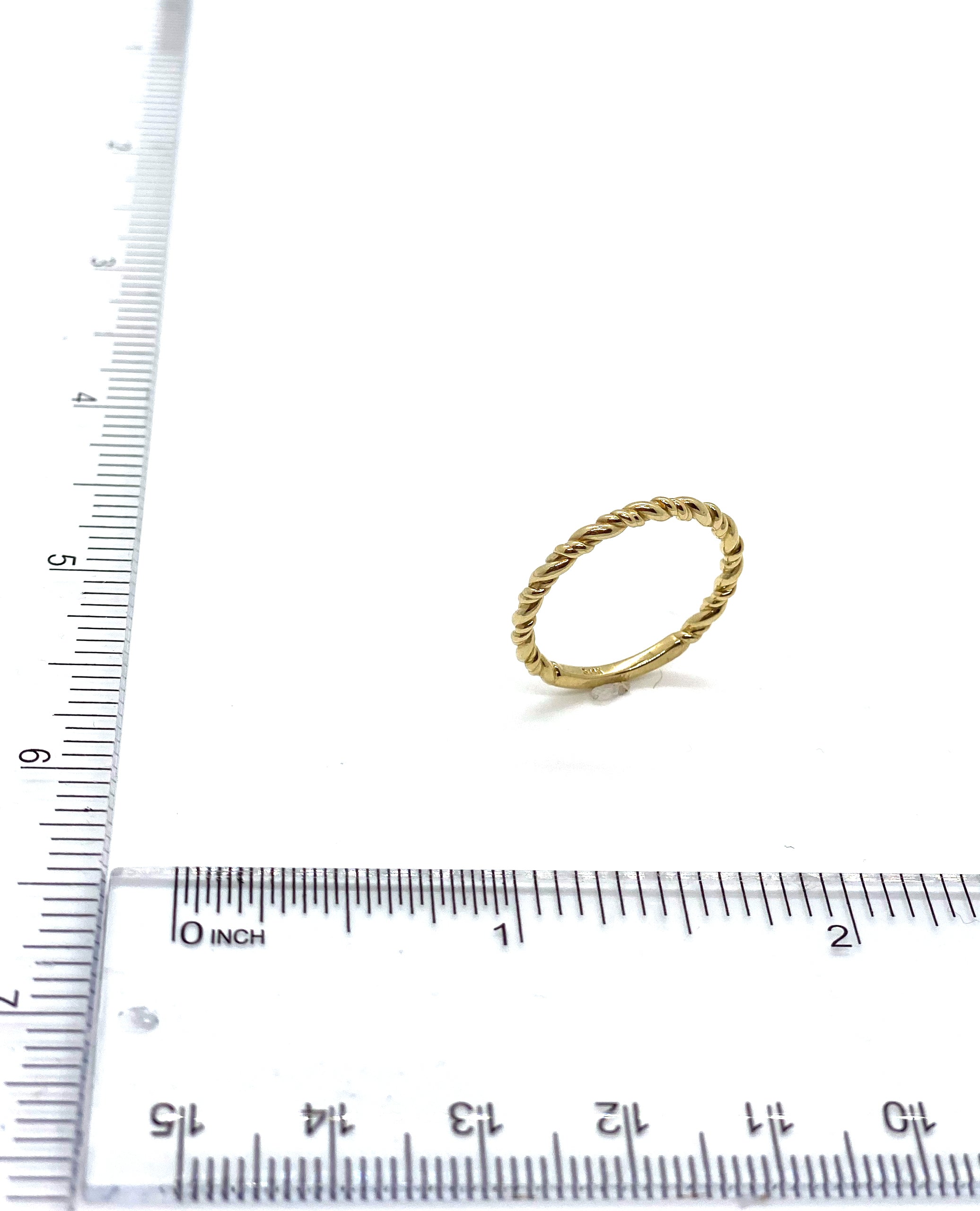 14K Yellow Gold 2mm Stackable Rope Ring