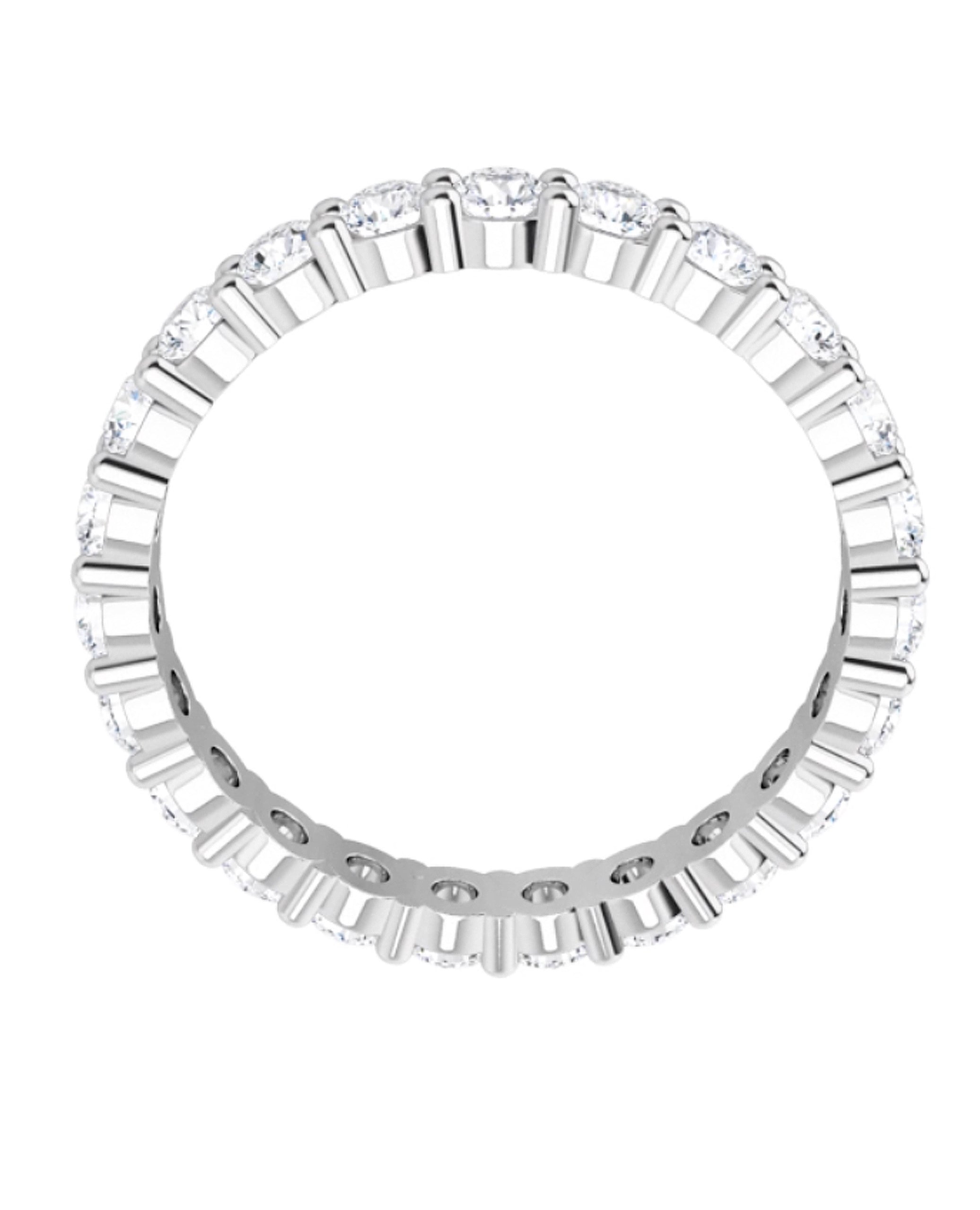 14K White Gold Shared Prong Eternity Ring