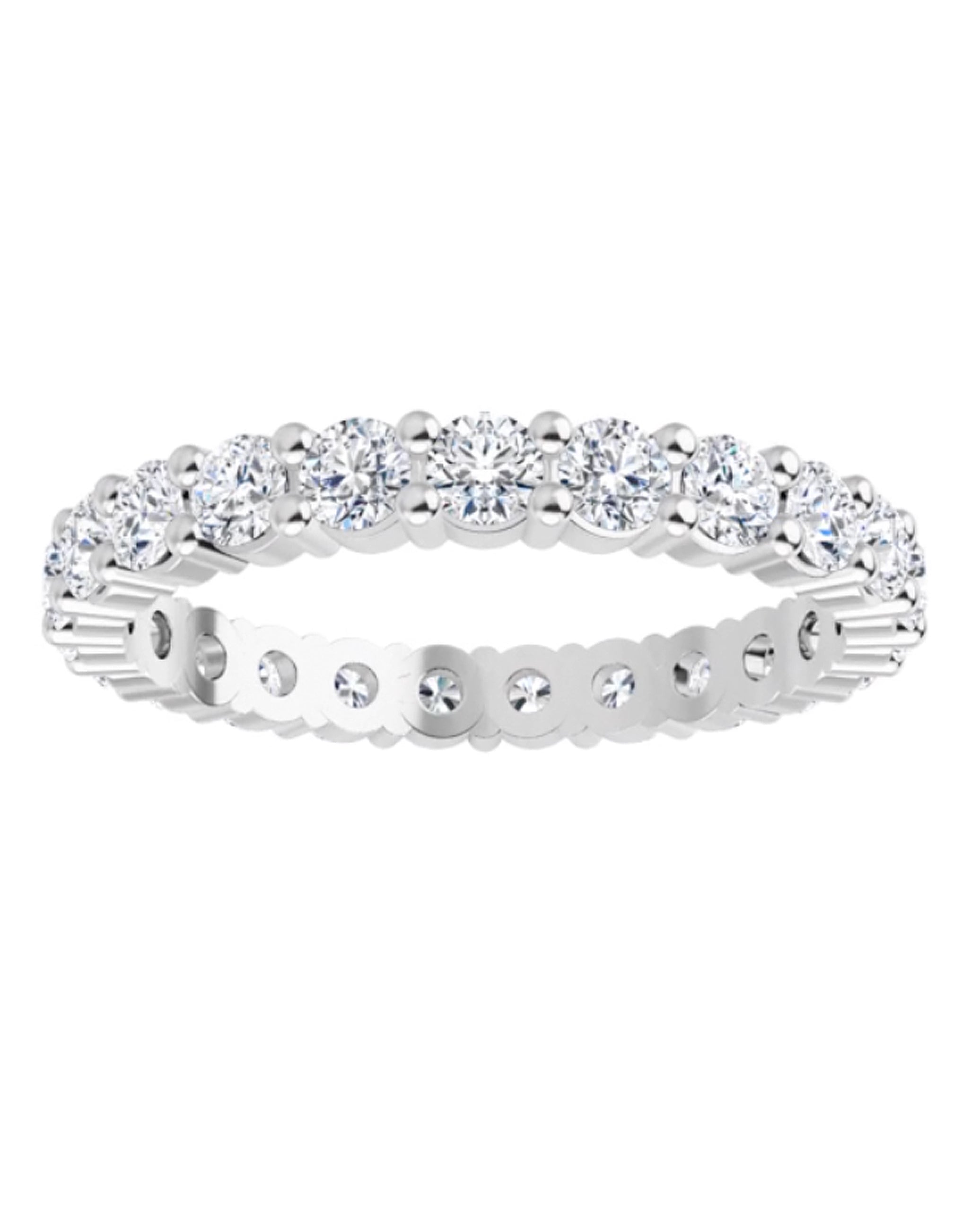 14K White Gold Shared Prong Eternity Ring