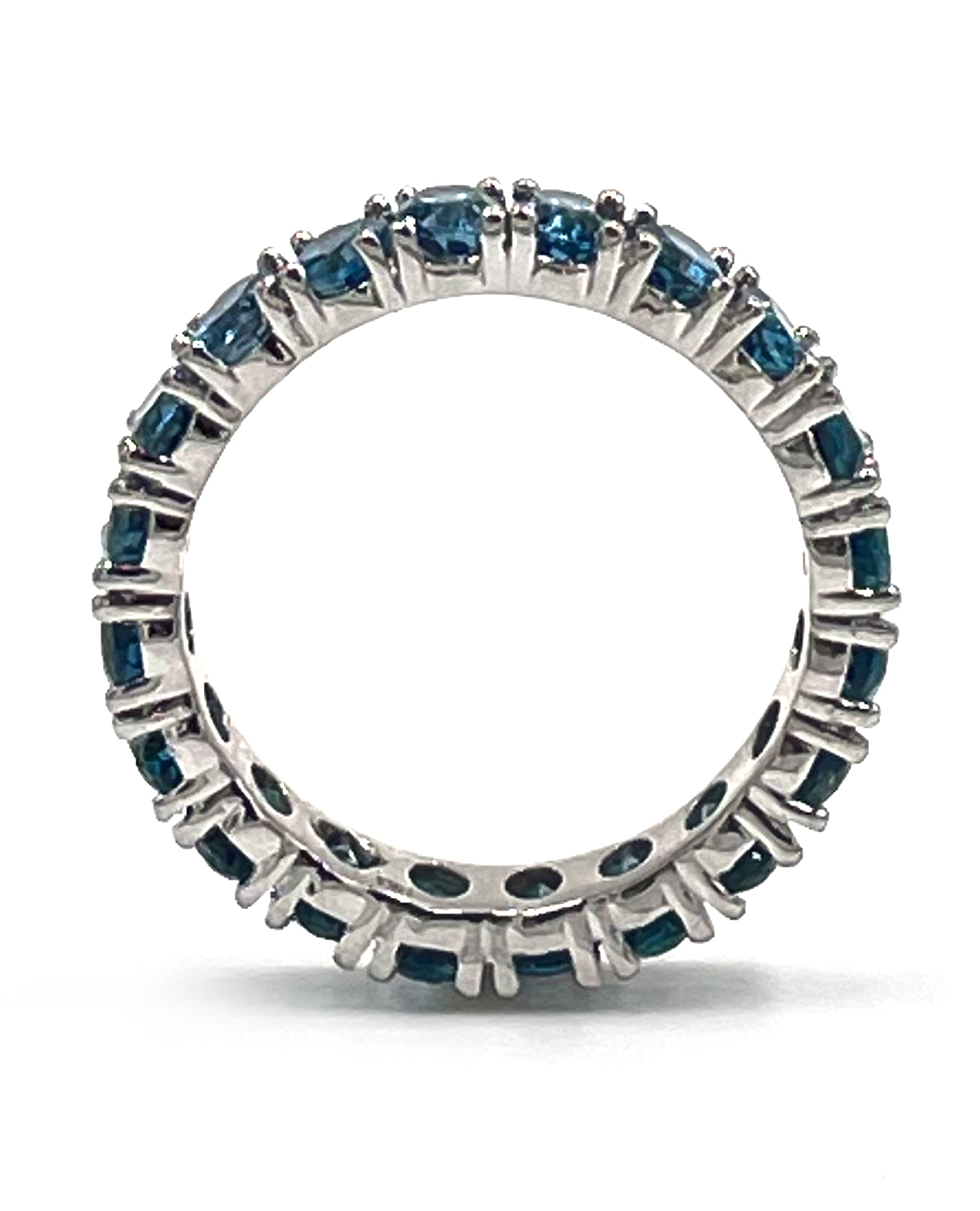 14K White Gold London Blue Topaz Eternity Ring