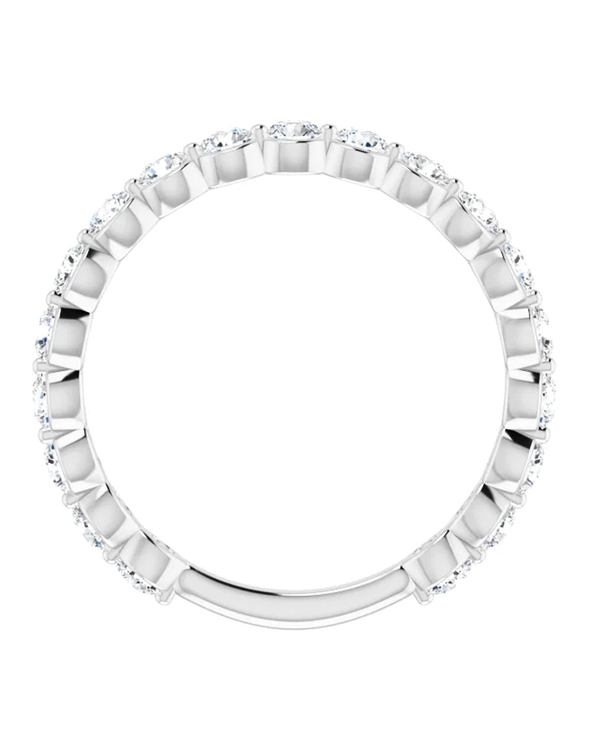 14K White Gold 1.17 Carat Diamond Band 2.5 Millimeter Ring