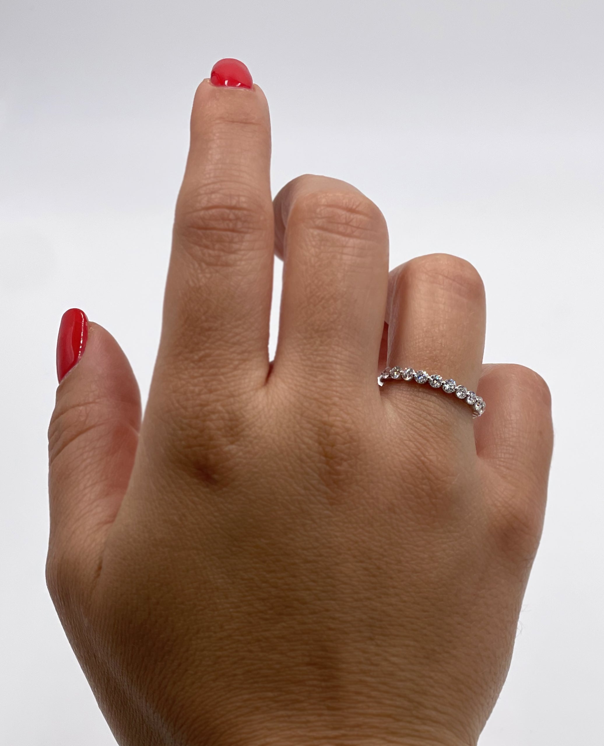 14K White Gold 1.17 Carat Diamond Band 2.5 Millimeter Ring