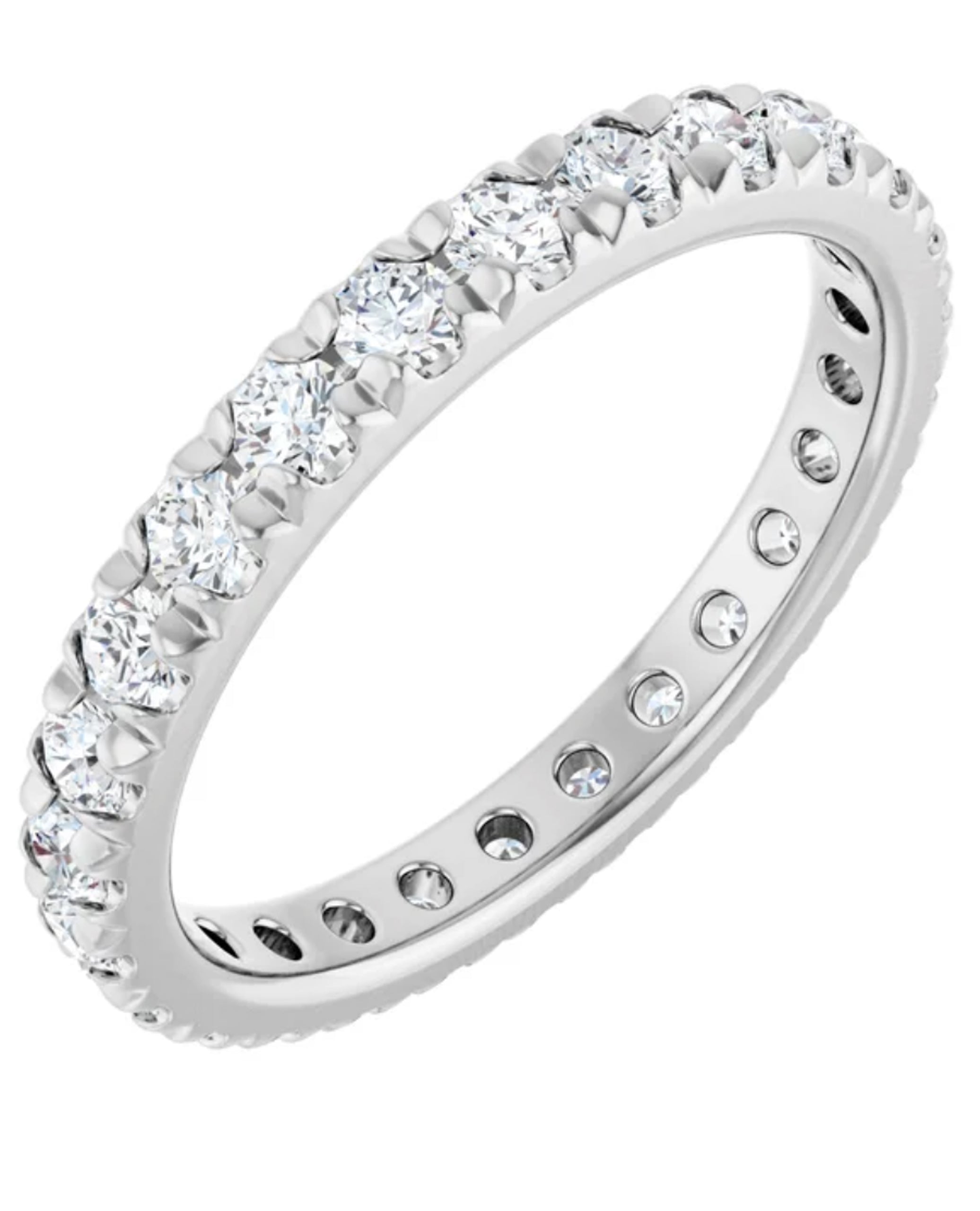 14K White Gold 2.5 mm Round French-Set Eternity Band