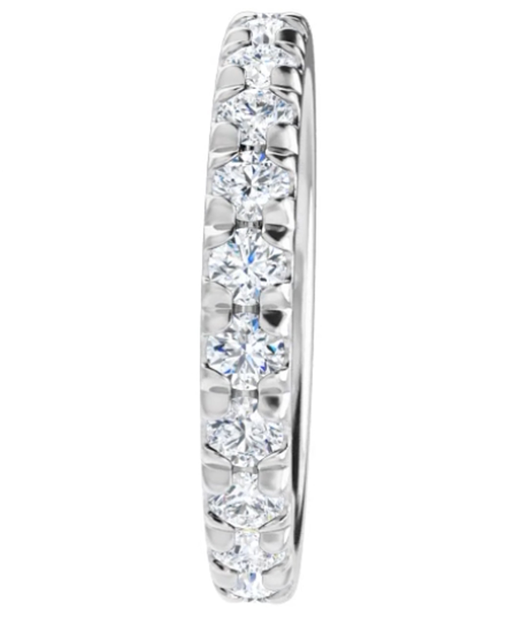 14K White Gold 2.5 mm Round French-Set Eternity Band