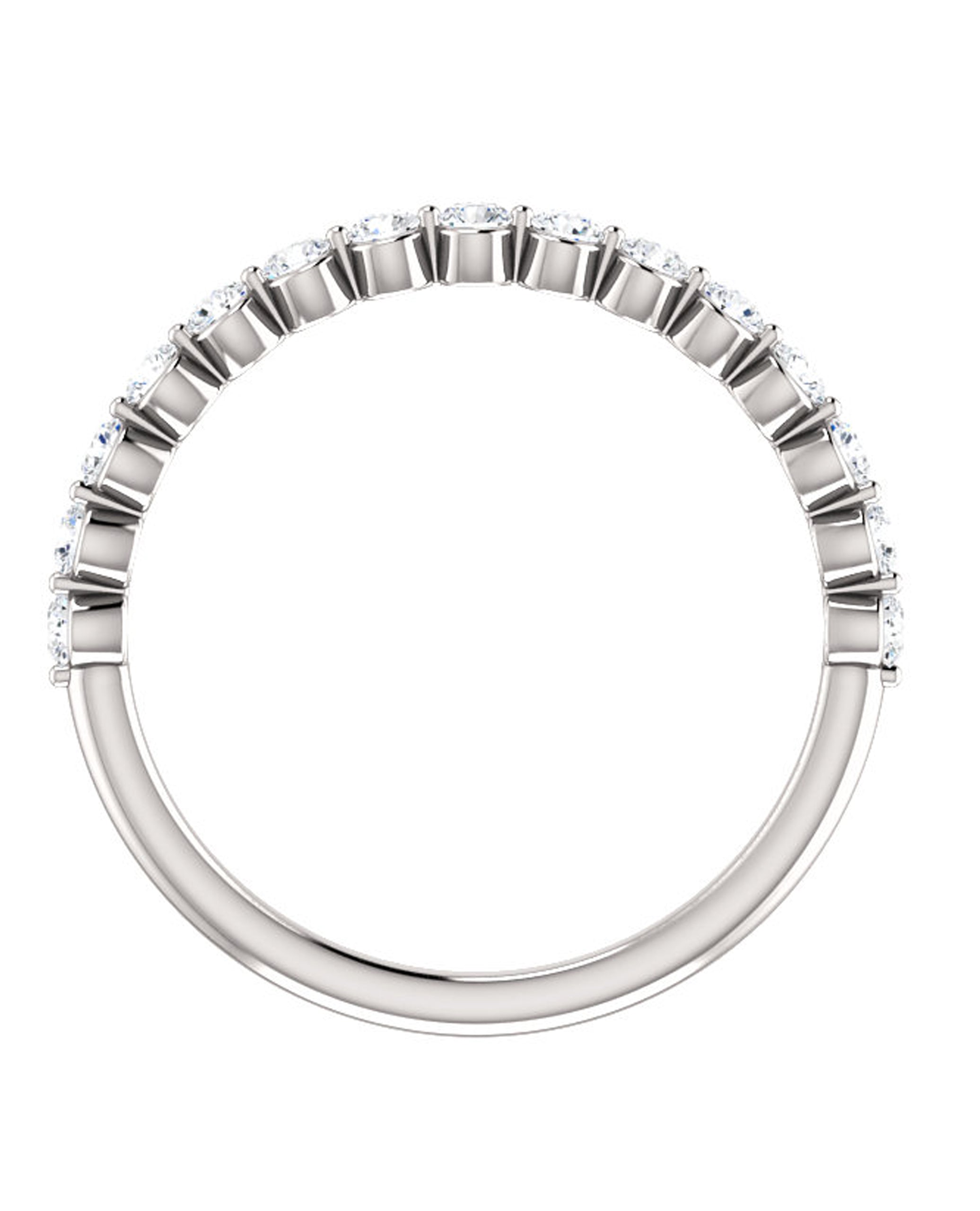 14K White Gold Single Prong Diamond Band