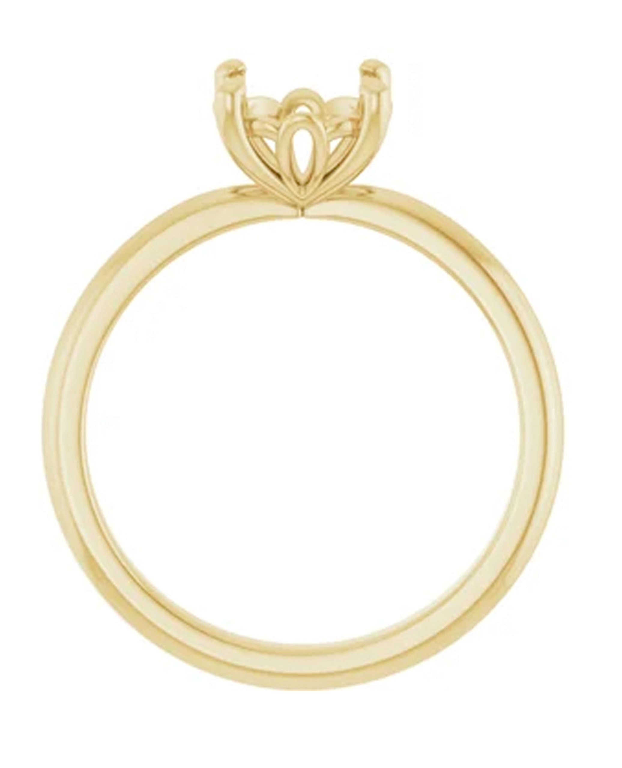 14K Yellow Gold Solitaire Engagement Ring Semi Mount