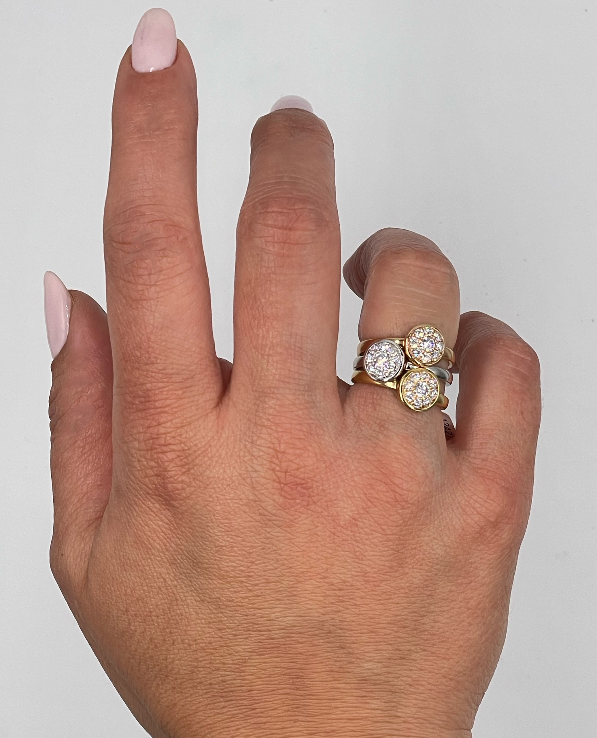 18K Yellow Gold High Polish Stackable Ring with Diamonds