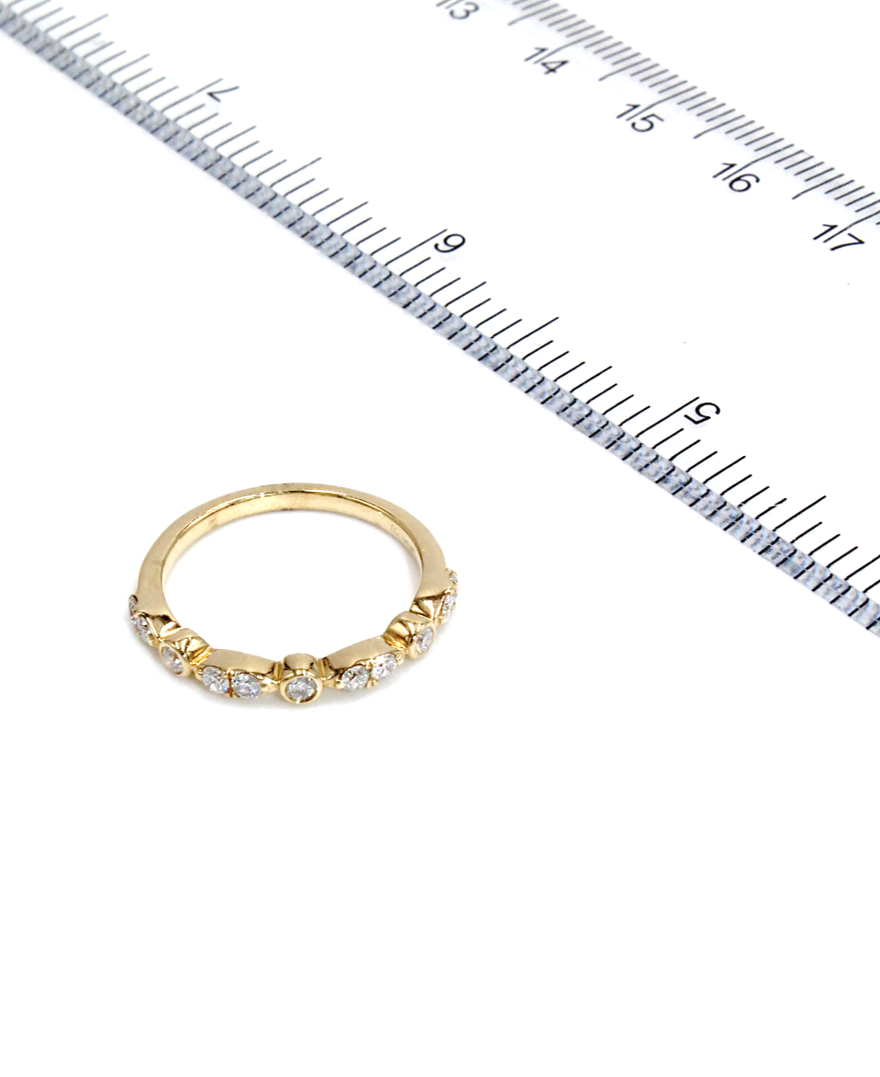 Diamond Ring Band in 18K Yellow Gold Half Way Around 0.33 Carats
