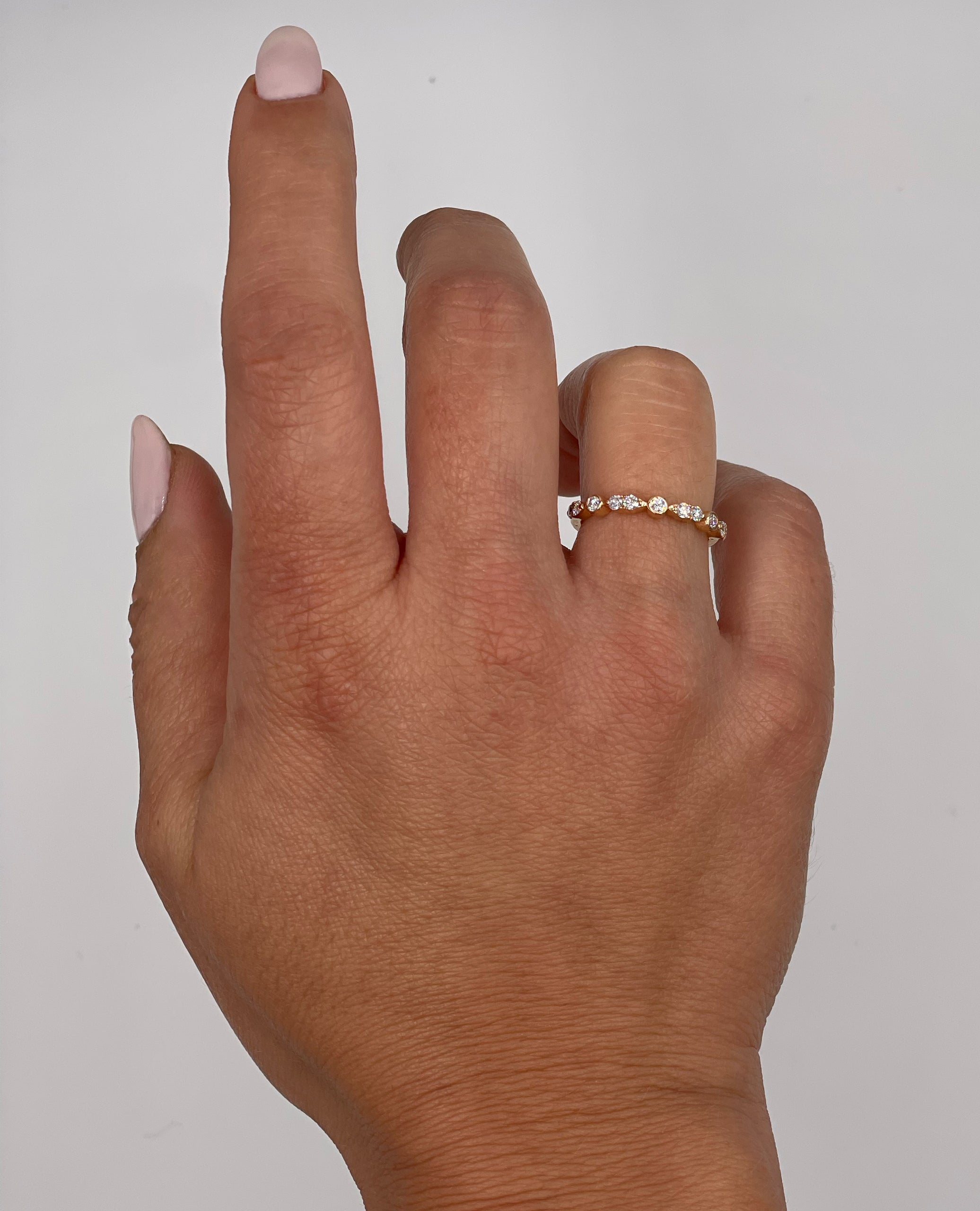 18K Rose Gold Diamond Band