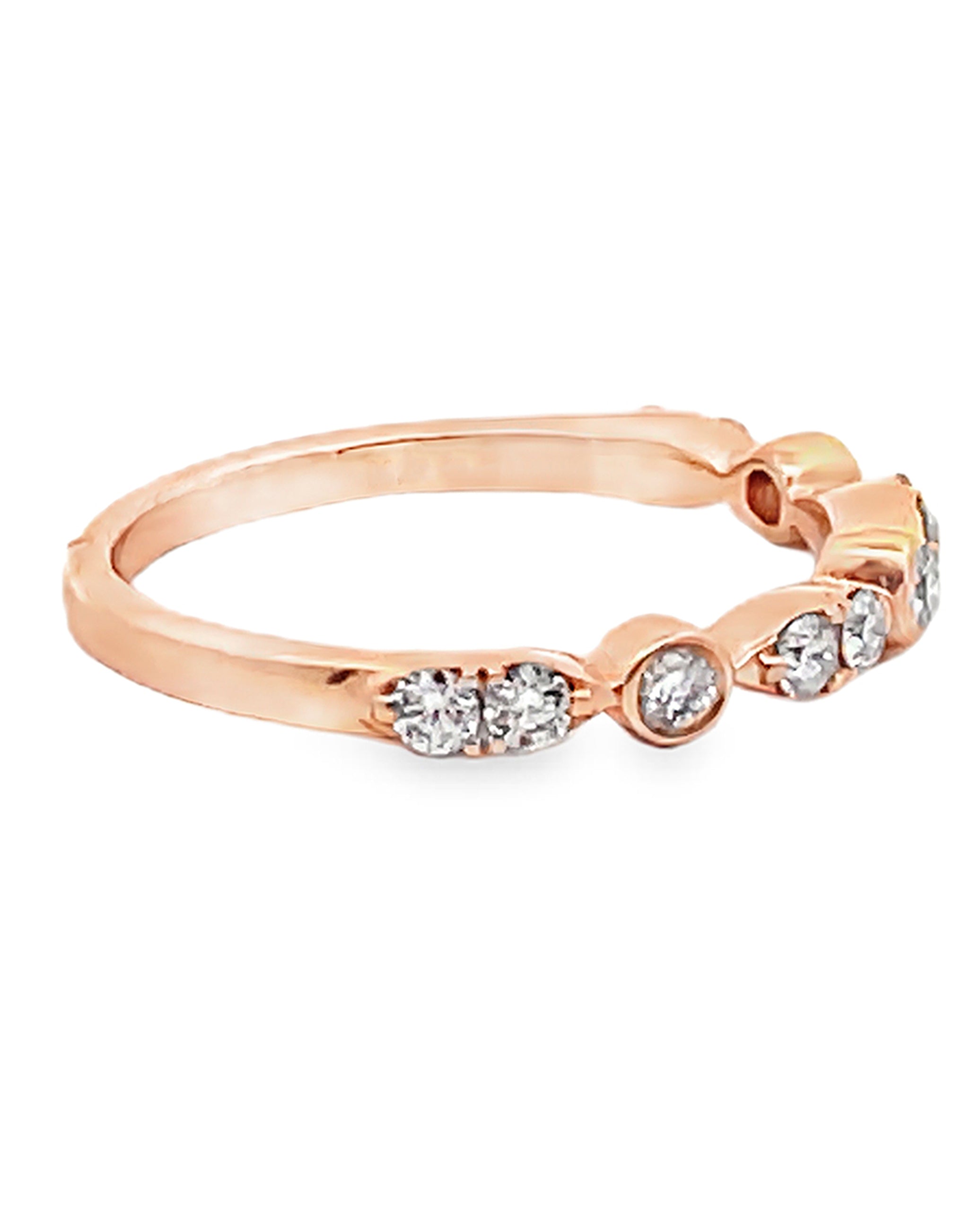 18K Rose Gold Diamond Band