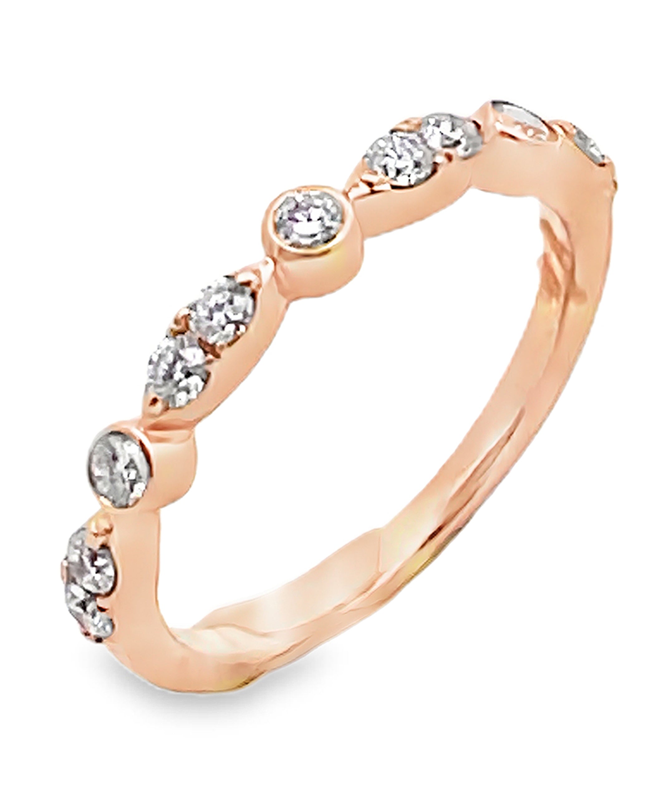 18K Rose Gold Diamond Band