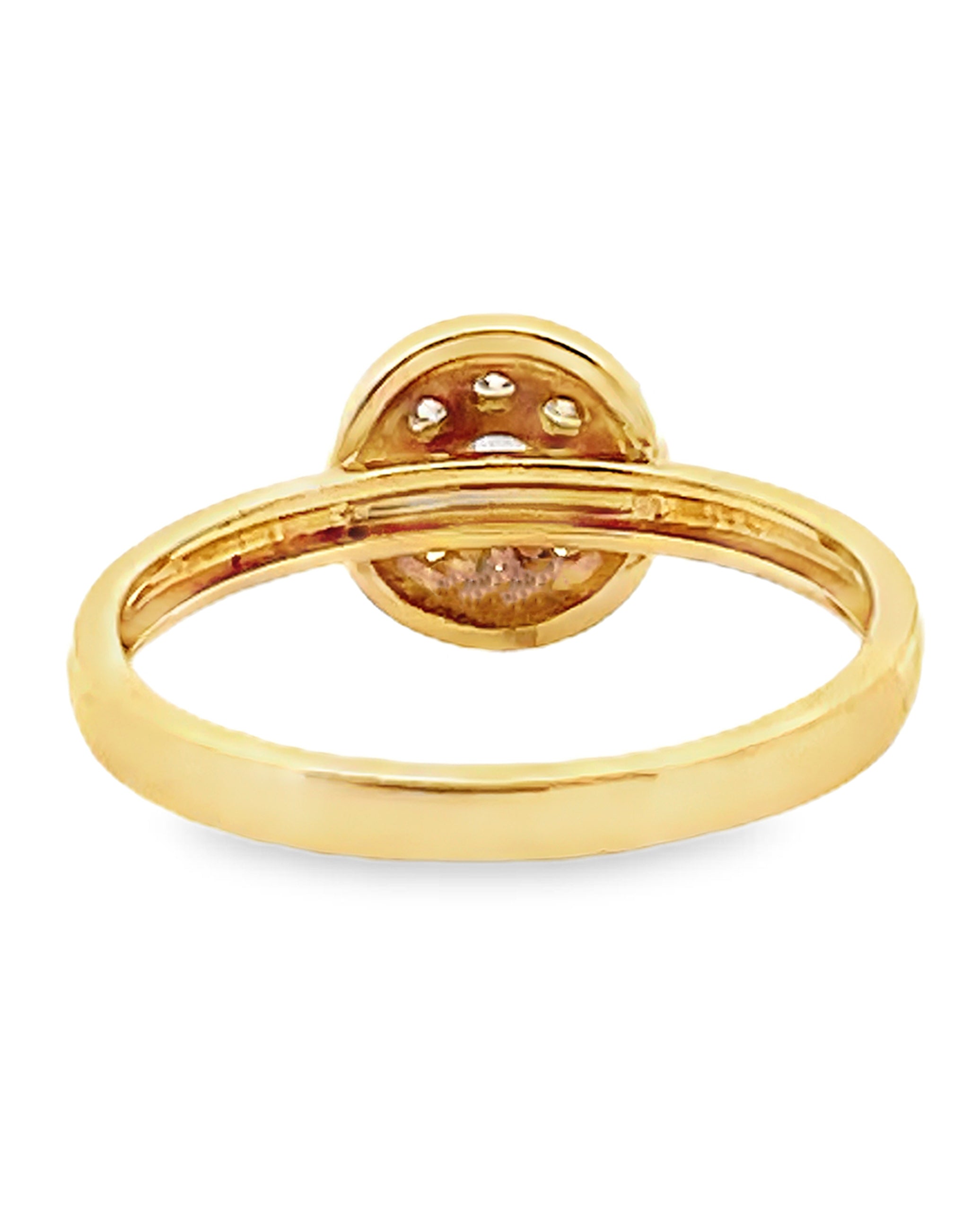 18K Yellow Gold High Polish Stackable Ring with Diamonds