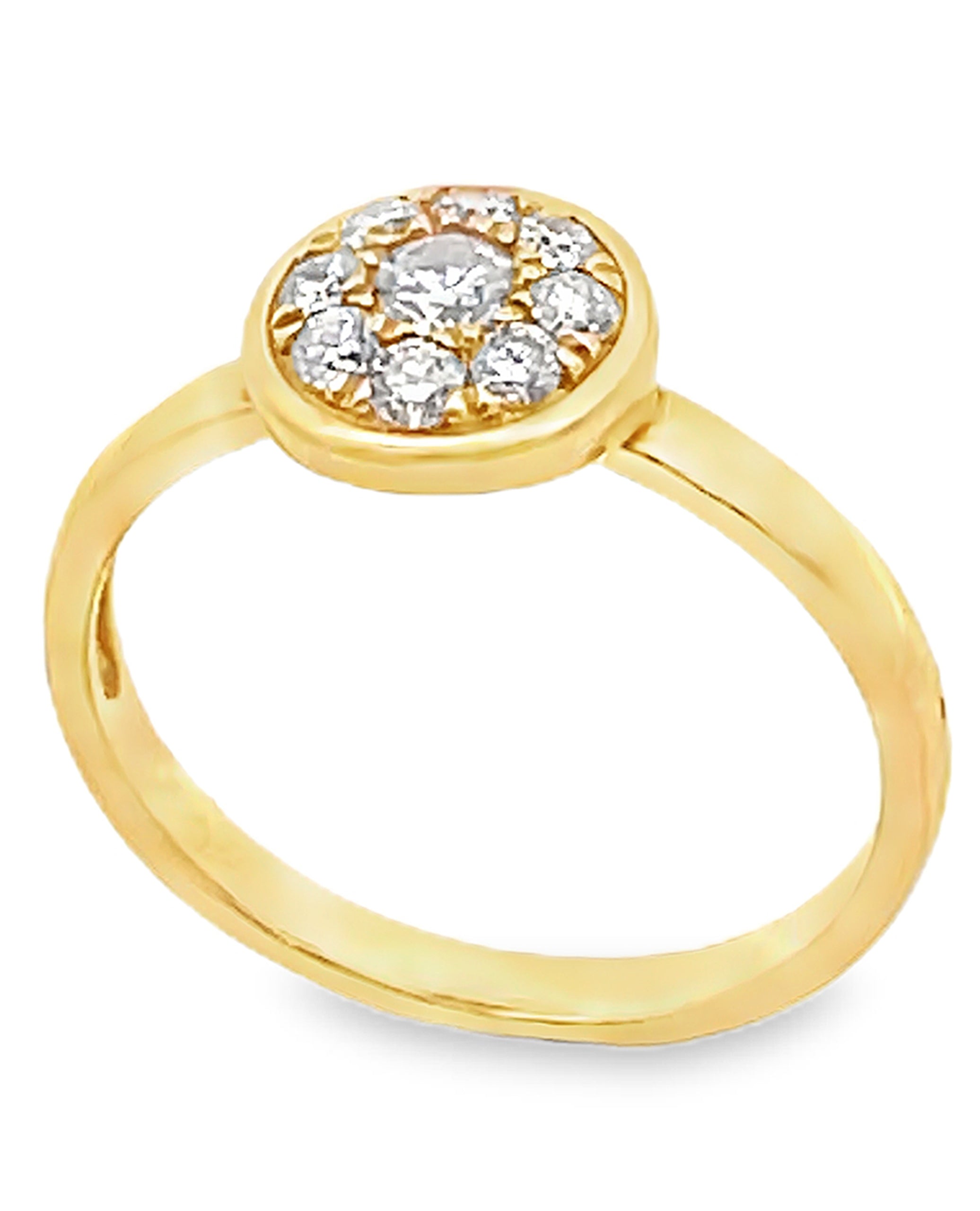 18K Yellow Gold High Polish Stackable Ring with Diamonds