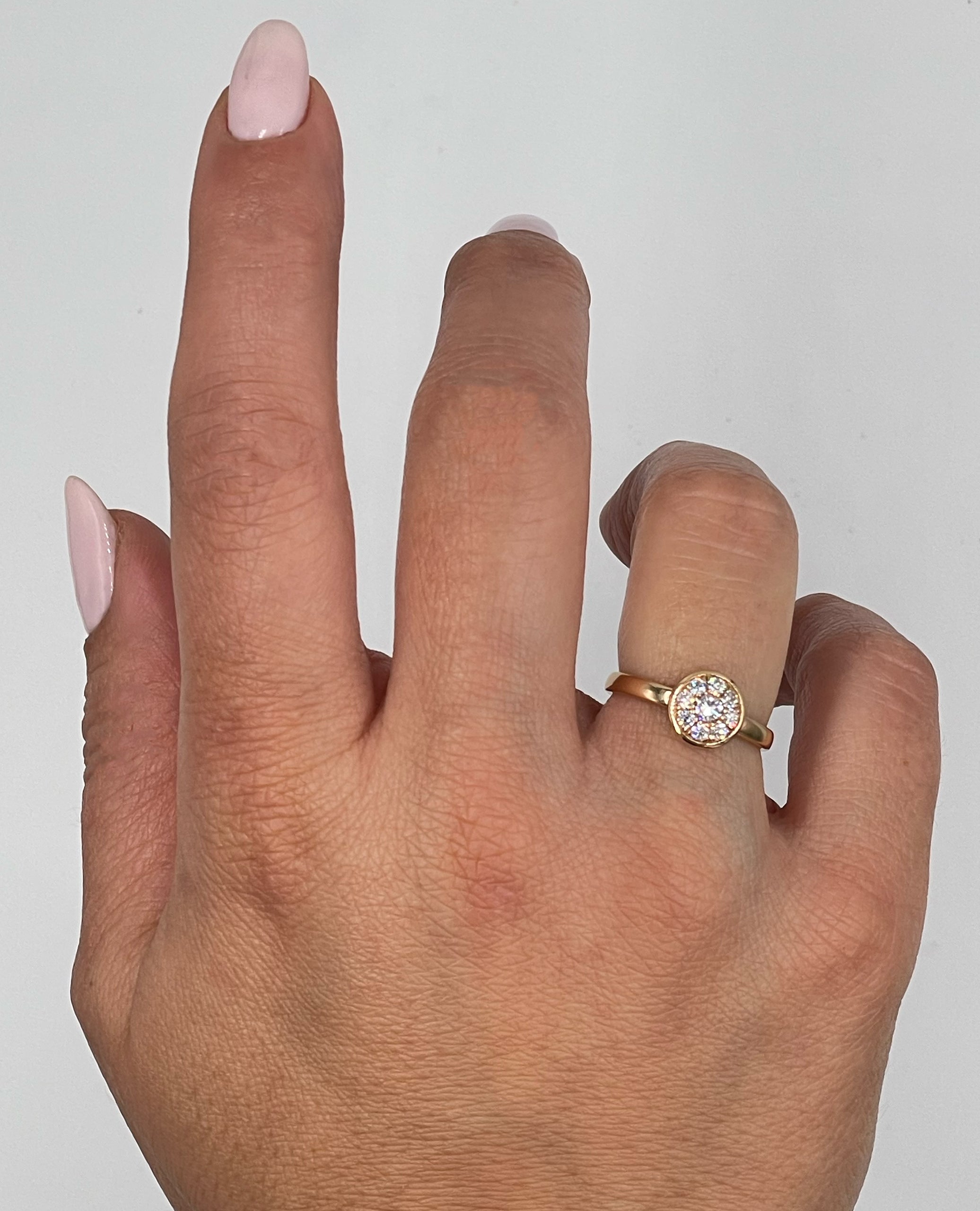 18K Rose Gold Stackable Ring with Diamonds