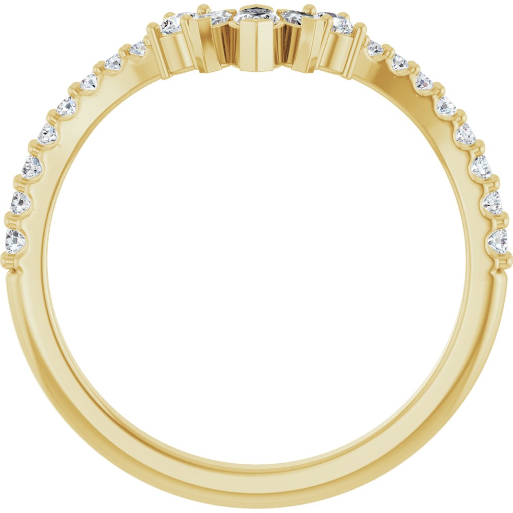 14K Yellow Gold 0.33 carat Lab Grown Diamond Contour Band