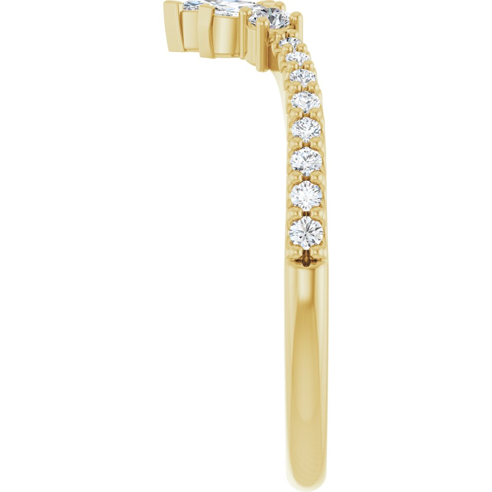 14K Yellow Gold 0.33 carat Lab Grown Diamond Contour Band