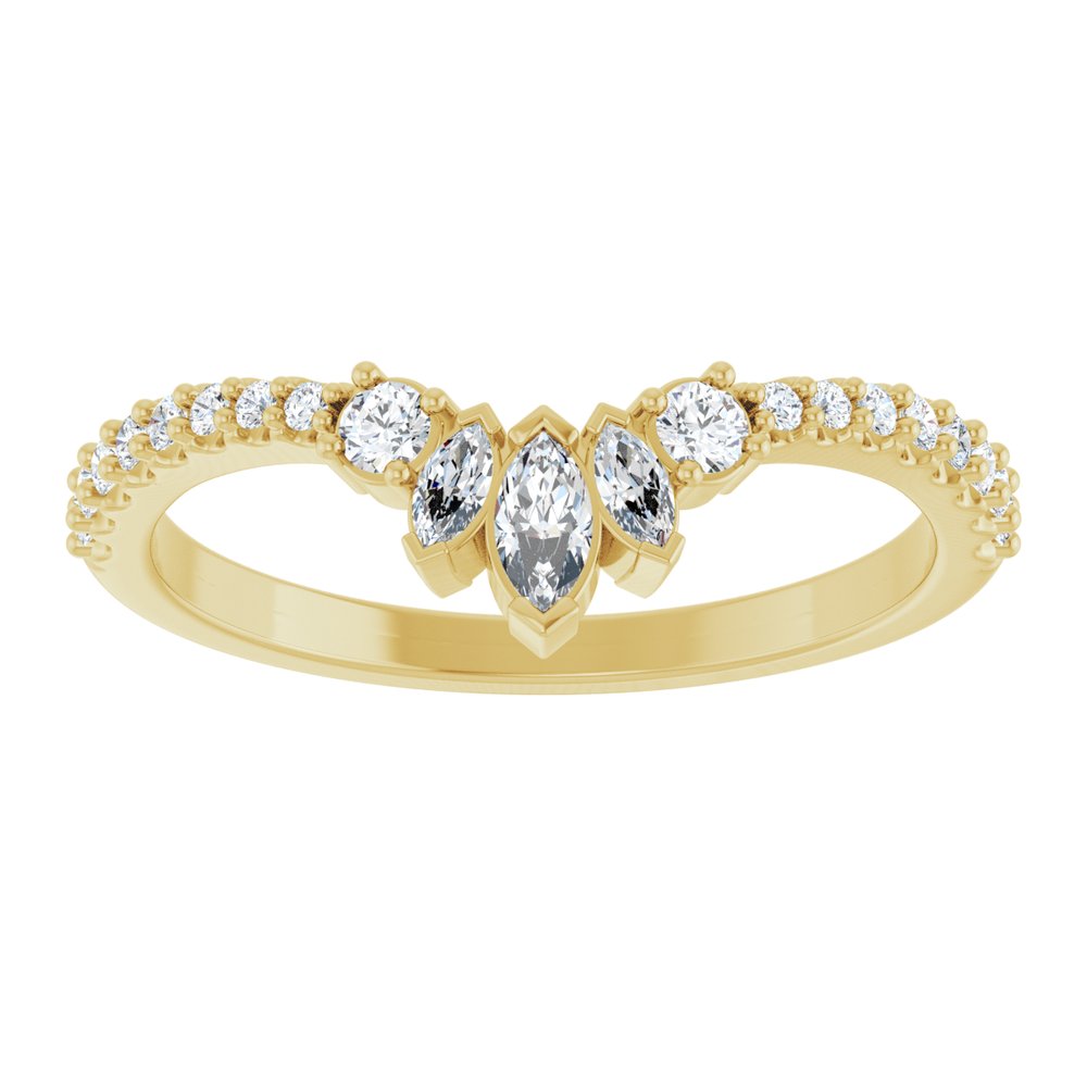 14K Yellow Gold 0.33 carat Lab Grown Diamond Contour Band