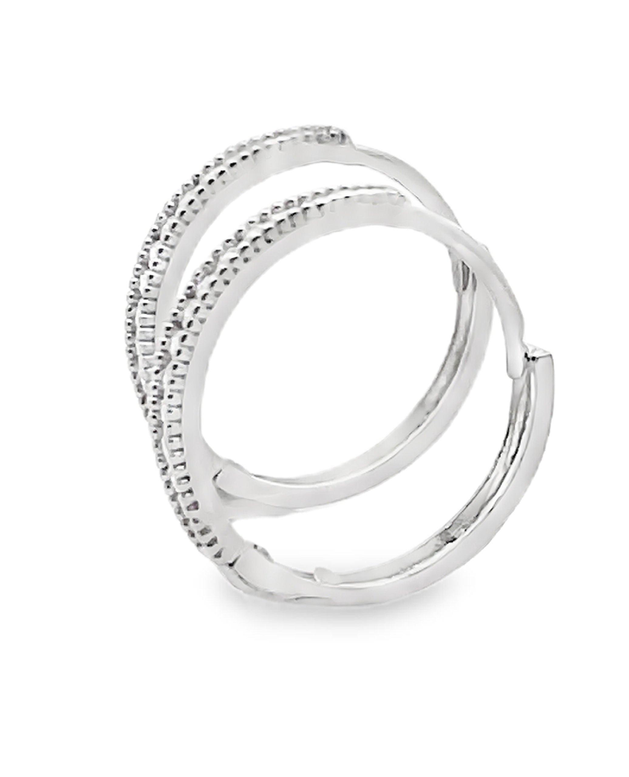 14K White Gold Cubic Zirconia Hoop Earrings