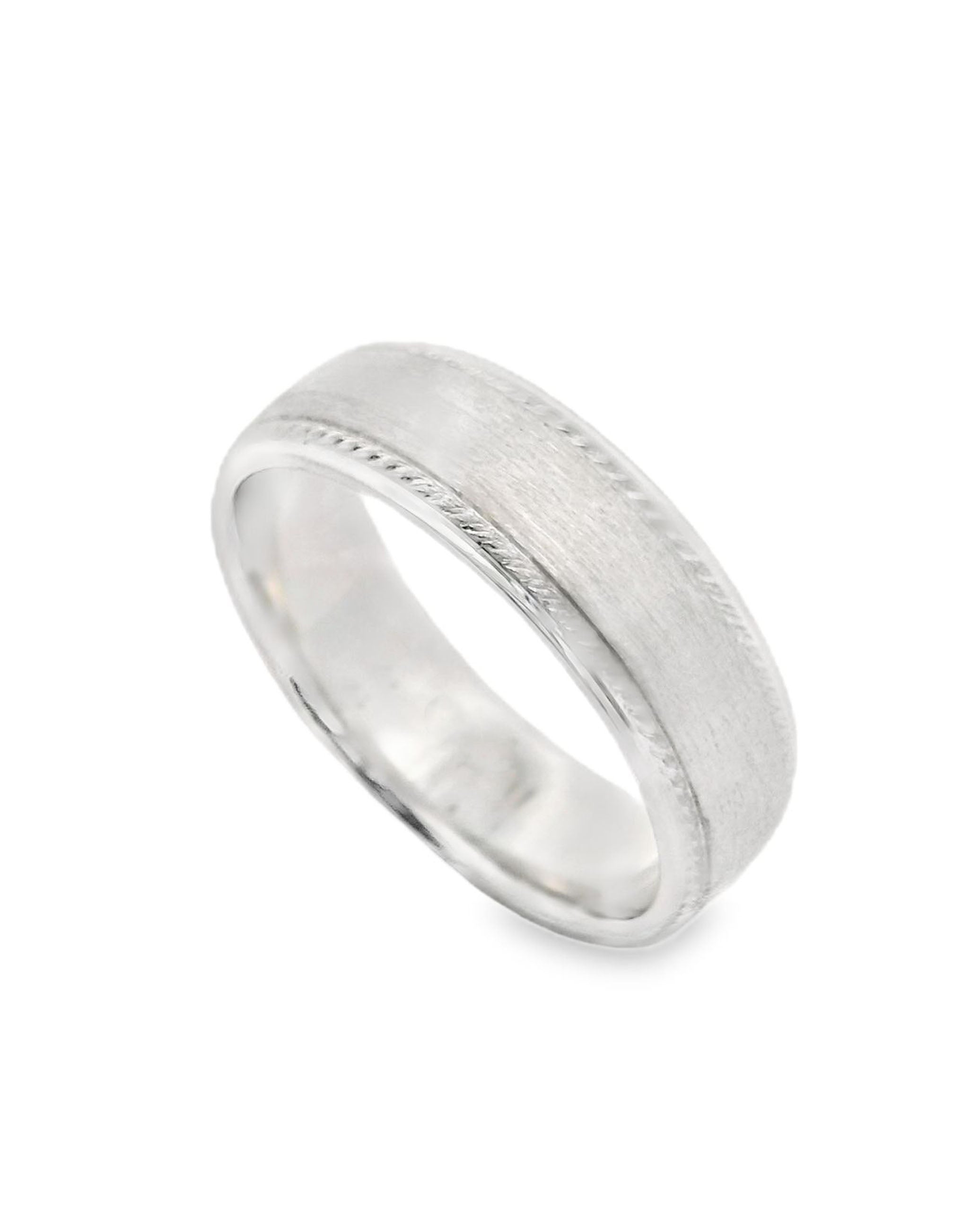 14K White Gold Wedding Band- Size 9.5