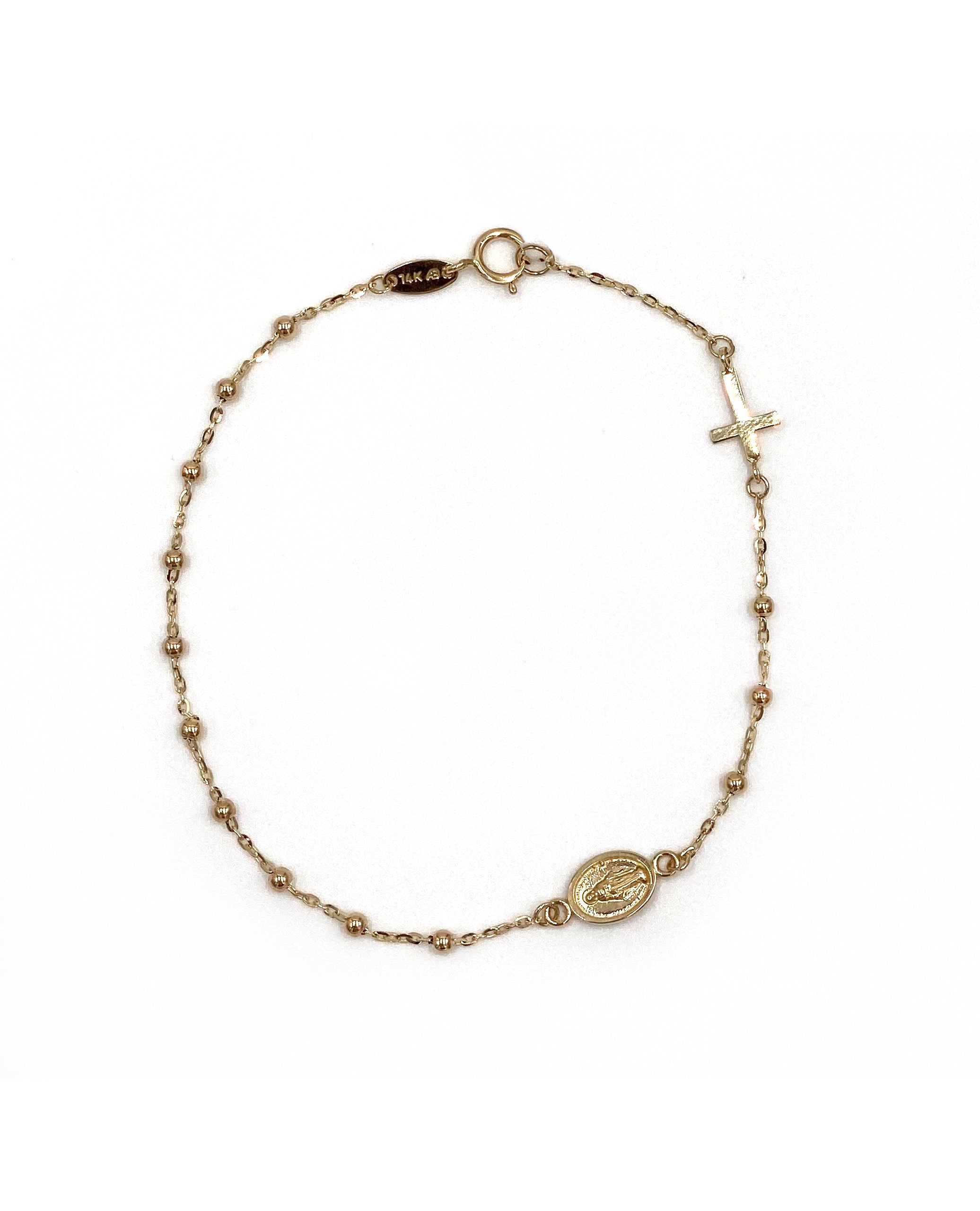 14K Yellow Gold Rosary Bracelet