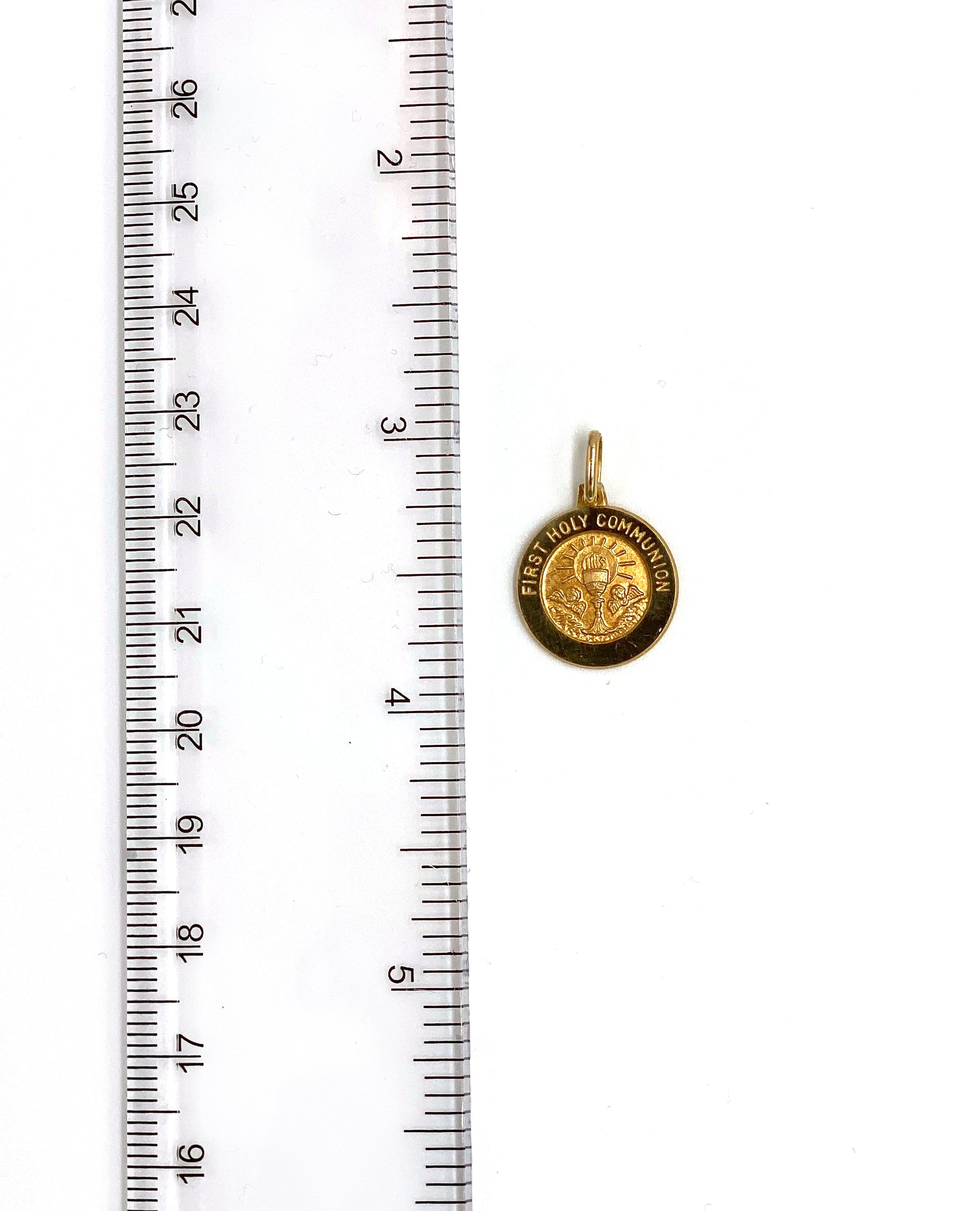 14K Yellow Gold First Holy Communion Charm Pendant