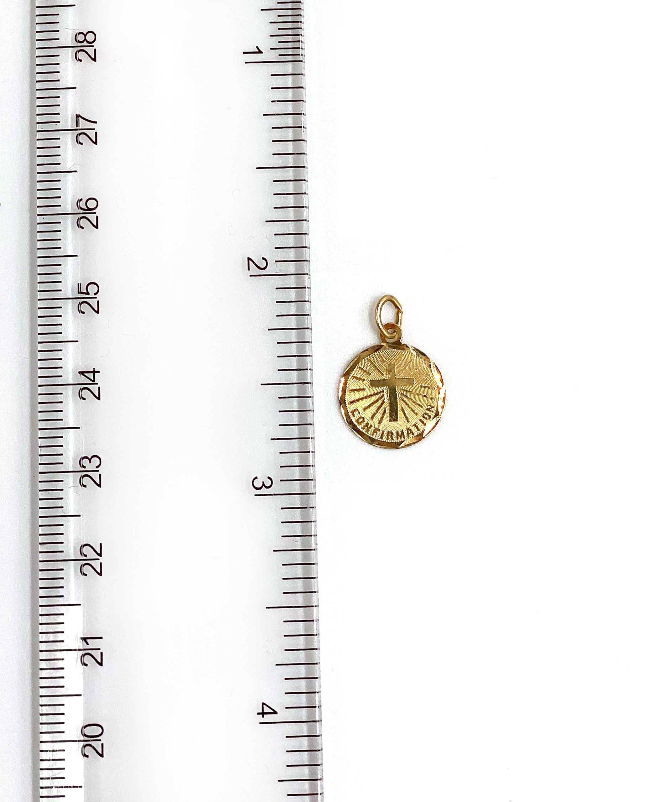 14K Yellow Gold Small Round Confirmation Charm