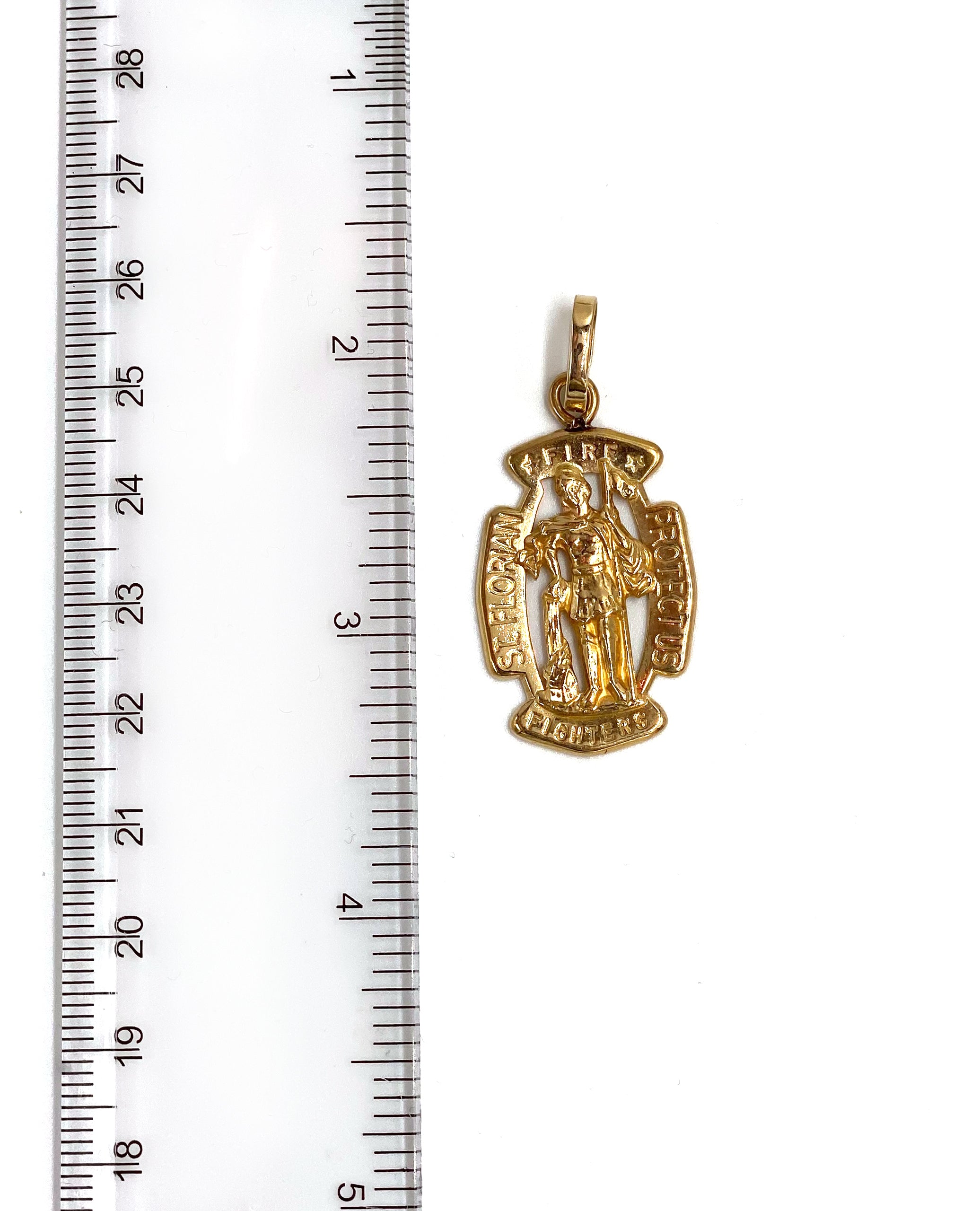 14K Yellow Gold Saint Florian Fire Fighters Charm