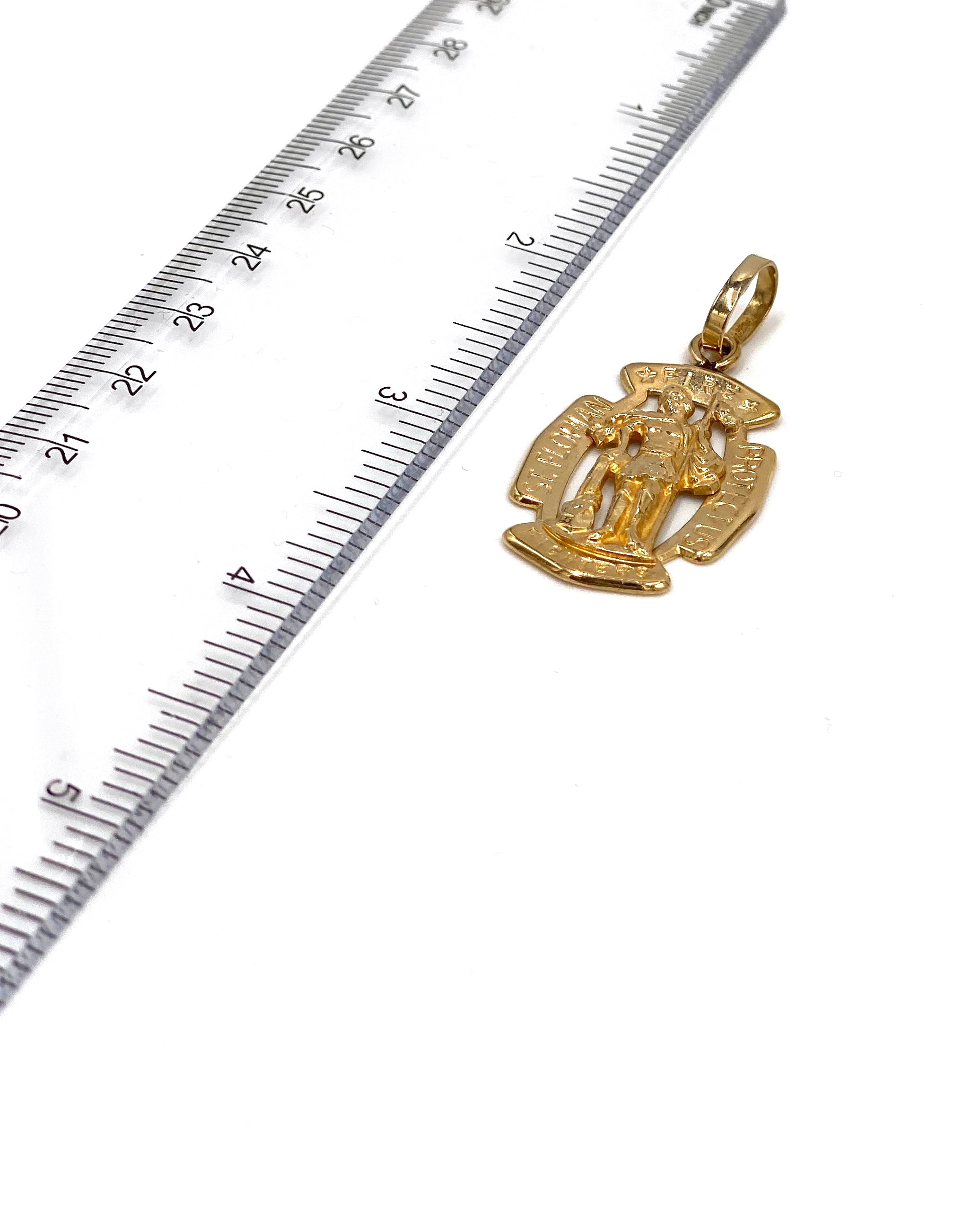14K Yellow Gold Saint Florian Fire Fighters Charm